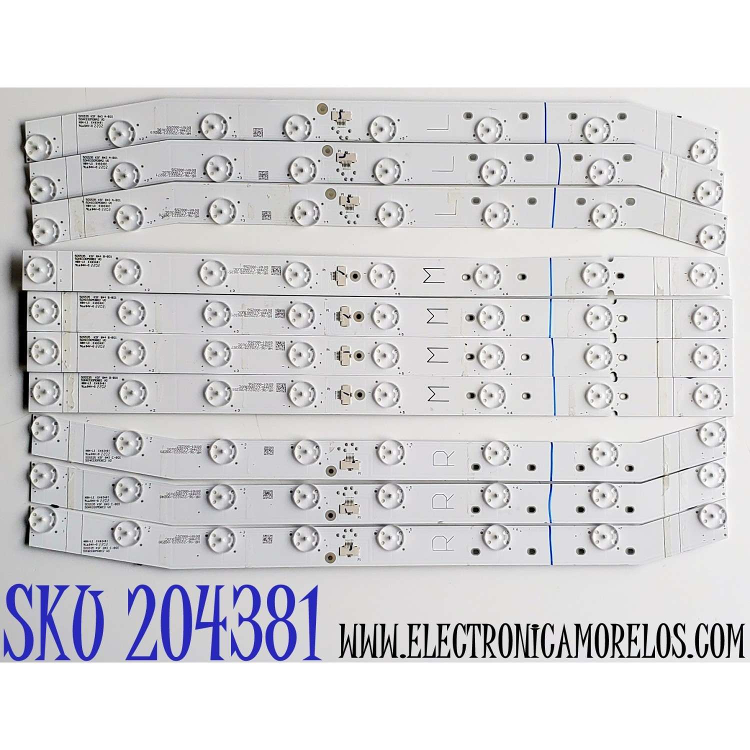 KIT DE LED'S PARA TV TCL ((10 PIEZAS)) / NUMERO DE PARTE 50HR330M08 / 50S535 / 50HR330M08A2 V0 (L) LC8A03U3C / B0101-000255 / 50HR330M08B2 V0 (M) LC8A03U3C / B0101-000256 / 50HR330M08C2 V0 (R) LC8A03U3C / B0101-000257 / MODELO 50S535