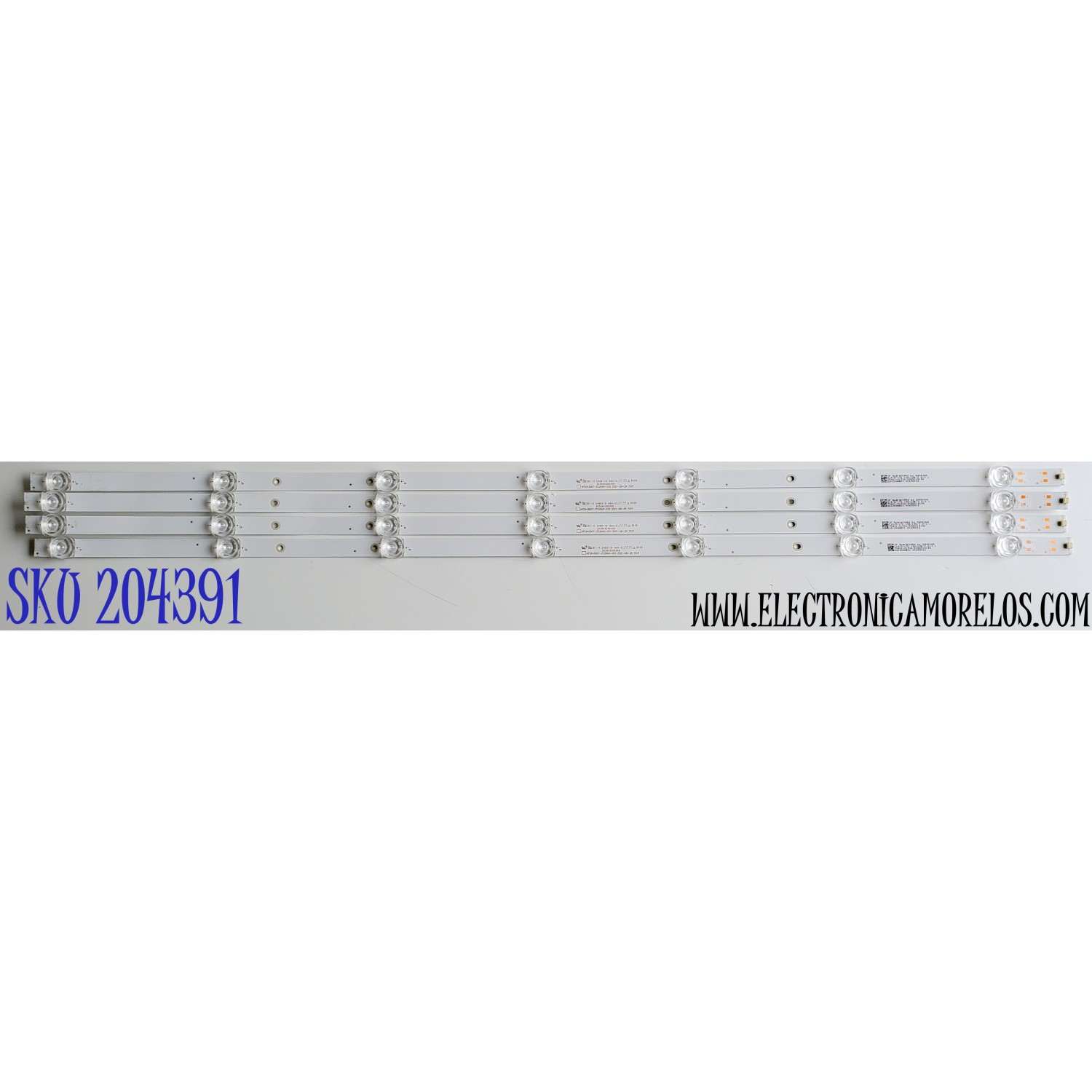 KIT DE LEDS PARA TV VIZIO ORIGINAL 4 PIEZAS / NUMERO DE PARTE HFSX43D07-ZC26AG-01D / HFSX43D07-ZC26AG-02D / 303HX430044D / HX430M12 / PANEL BOEI430WU1 / DISPLAY CC430LV2D / MODELO D43F-J04