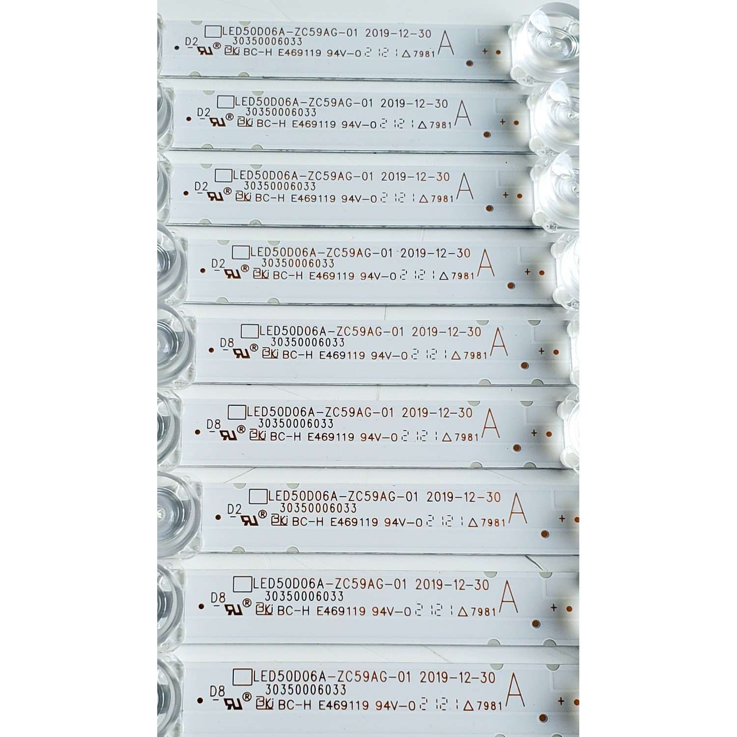KIT DE LED'S PARA TV CONTINENTAL EDISON ((9 PIEZAS)) / NUMERO DE PARTE LED50D06A-ZC59AG-01 / 30350006033 / E469119 / 50000M73 / 210602BC05 / MODELO CEQLED50SA21 - Imagen 2