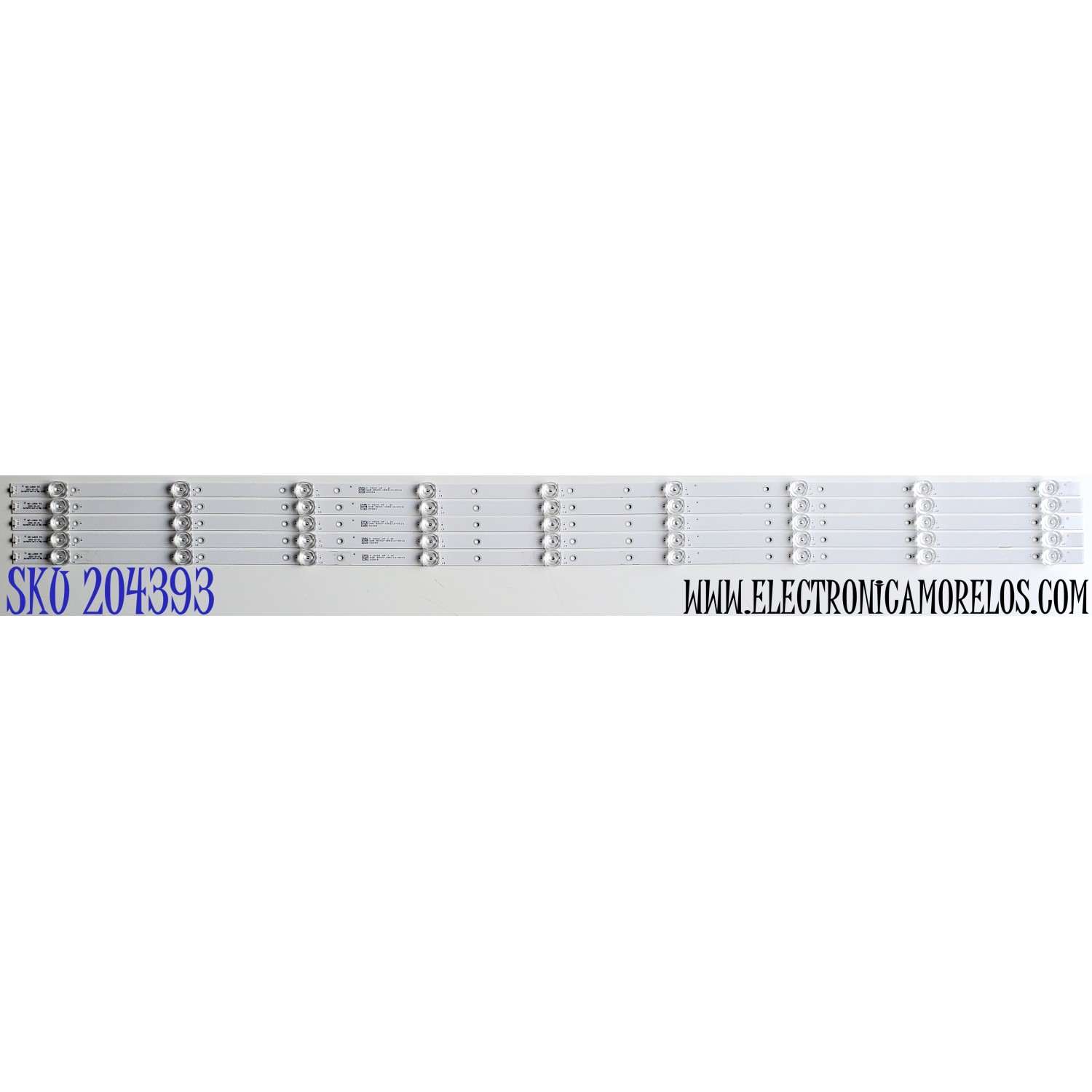KIT DE LED'S PARA TV JVC ((5 PIEZAS)) / NUMERO DE PARTE MS-L3616 V3 / MS-L3616 / E479275 94V-0 / GAE BD00-155212-001G / M M204 A5 J 2K / DISPLAY HV550QUB-F1D / MODELO SI55URF