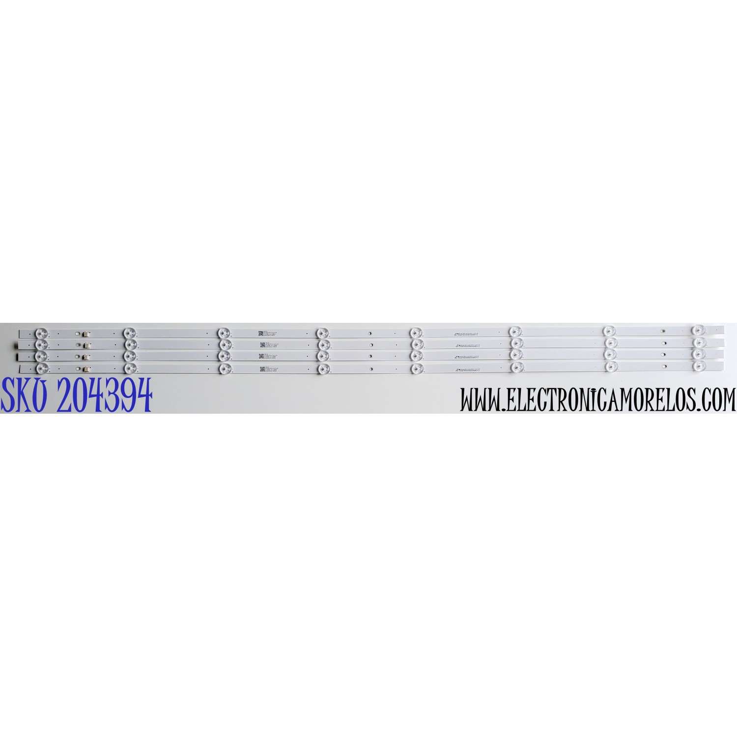 KIT DE LED'S PARA TV WESTINGHOUSE 4 PIEZAS ORIGINALES / NUMERO DE PARTE CRH-ZG50G7N3030080494KREV1.5 / 50G7N / YH-02 94V-0 E519757 / LB-C500-G7N-U-C-8-12-X9 / B230329A1Z / Y174-M01-JA-2 258618 / PANEL C500Y19-5C / DISPLAY HF500QUB-F20 / MODELO WR50UX4012