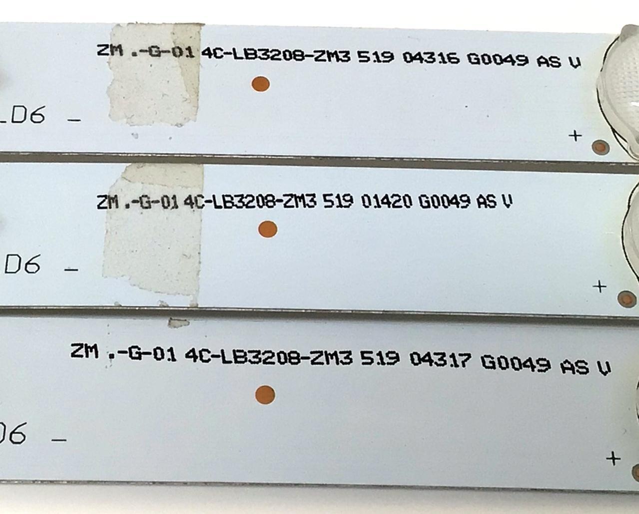 KIT DE LED'S PARA TV TCL ((3 PIEZAS)) / NUMERO DE PARTE GIC32LB27_LED3030_V0.6_20140820 / GIC32LB27 / 4C-LB3208-ZM3 / PANEL LVW320NDAL / ST3151A05-8 / MODELOS 32S3700 / 32S4610R / 32S3700TCA / 32S3700TAAA / 32S3700TBAA / 32S3700TCAA / 32S3700TCAAA - Imagen 4