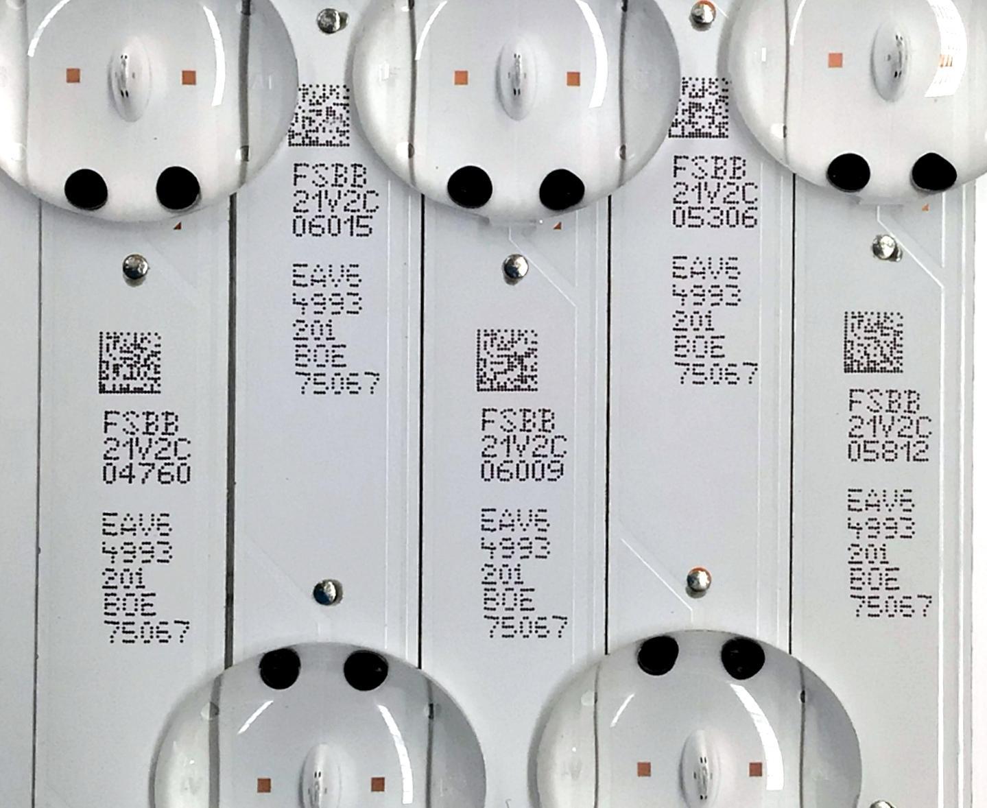 KIT DE LED'S PARA TV LG ((5 PIEZAS)) / NUMERO DE PARTE EAV64993201 / SSC_Y19.5_Trident_75UM75_BOE_S / SSC_Y19.5_Trident_75UM75_BOE_REV00_200520 / SSC_Y19.5_TRIDENT_75UM77 / MODELOS 75UN7370 / 75UN8570 / 75UN7070 / 75UN6970PUD / 75UN6950ZUD / 75UP7070PUD - Imagen 2