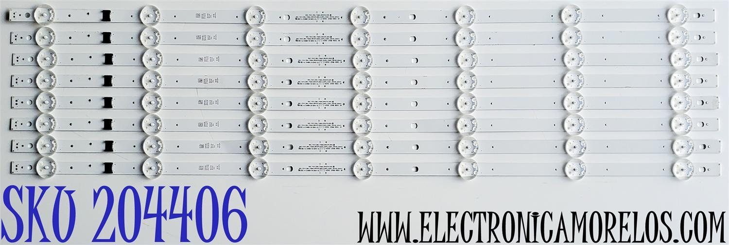 KIT DE LEDS ORIGINAL PARA TV LG 8 PIEZAS / NUMERO DE PARTE EAV65045301 / SSC_Y22.5_Slim_Trident_65UQ79_BOE / SSC_Y22.5_Slim_Trident_65UQ79_BOE_(0.6PI)_CASE1_REV00_220412 / PANEL NC650TQG / DISPLAY HV650QUB-F9E / MODELOS 65UR7800PSB / 65UQ79 / 65UT7550AUA