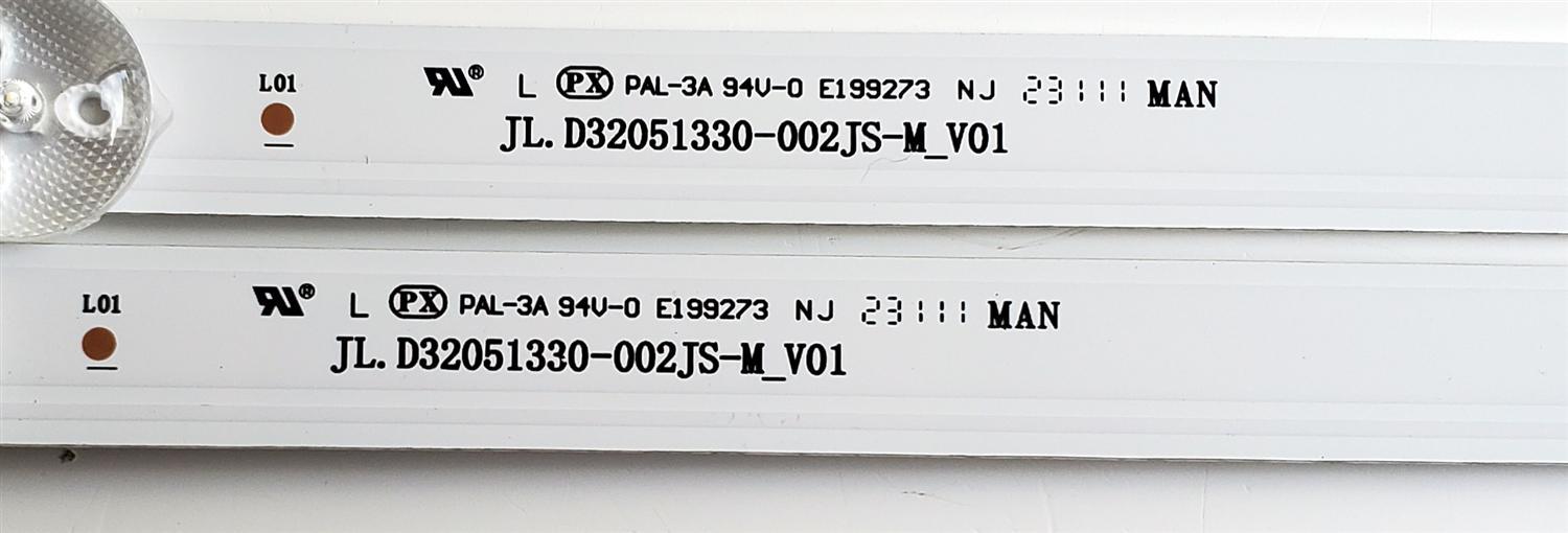 KIT DE LED'S PARA TV ((2 PIEZAS)) / NUMERO DE PARTE JL.D32051330-002JS-M_V01 / LB-C320-M5F-X-C-5-12-X9 / 18BE530 / PAL-3A 94V-0 E199273 / MODELO 32'' - Imagen 2