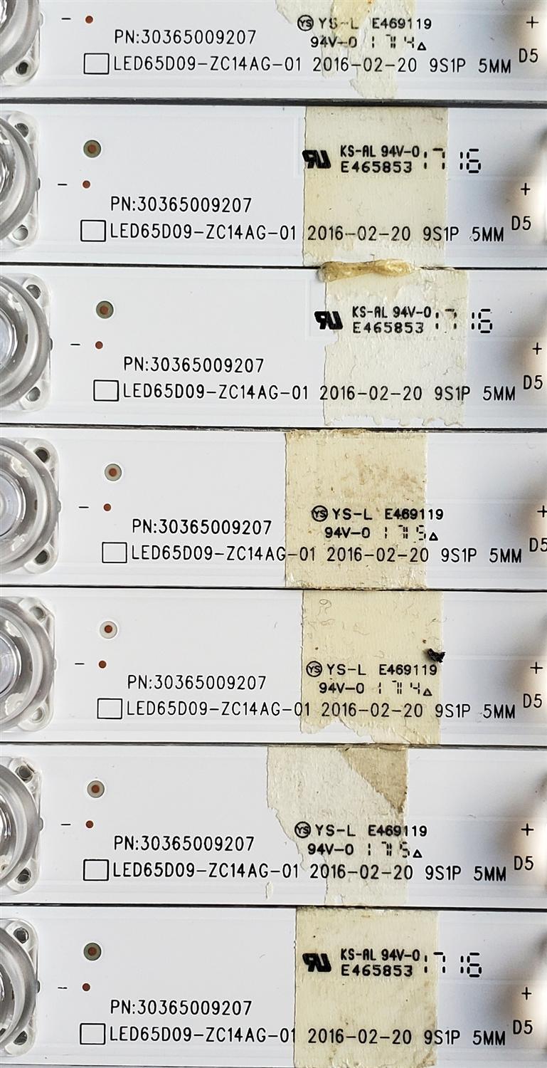 KIT DE LED'S PARA HAIER ((16 PIEZAS)) / NUMERO DE PARTE LED65D09-ZC14AG-01 / 30365009207 / 65000M07 / E469119 / 170411A14 / 1010137946-2 / PANEL LSC650FN05-W / MODELO LS65AL88A72 - Imagen 4