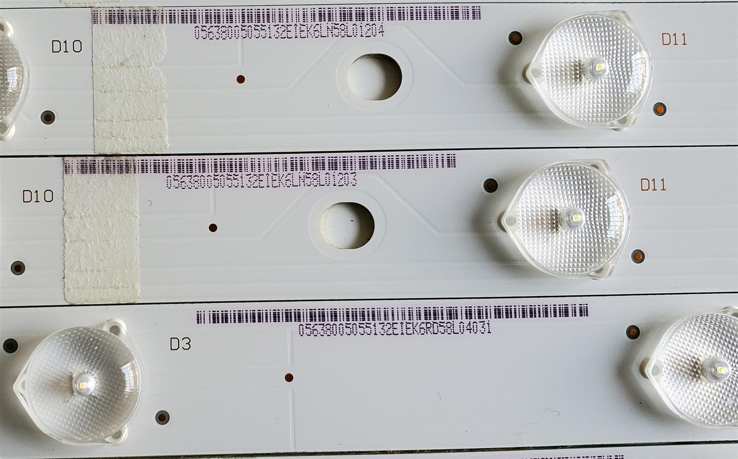 KIT DE LED'S PARA VIZIO ((12 PIEZAS)) / NUMERO DE PARTE IC-C-HWX55D498L / IC-C-HWX55D498R / HWX55D498 / E466169 / 05638005055132E / PANEL T550HVN08.1 / MODELO E55-C2 - Imagen 3