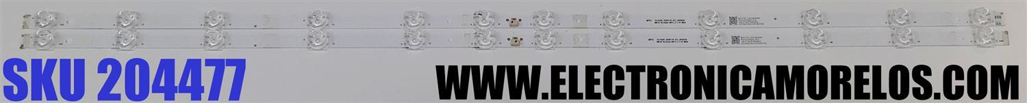 KIT DE LED'S PARA TV TCL ((2 PIEZAS)) / NUMERO DE PARTE TCL43LB14_3030F2.4D_V0.2_20220526 / B0101-000644 / E493461 / DISPLAY ST4251D02-1 VER.2.1 / MODELO 43S470G