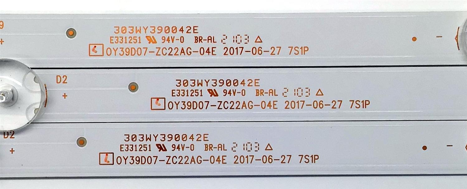 KIT DE LED'S PARA TV ATVIO ((3 PIEZAS)) / NUMERO DE PARTE 0Y39D07-ZC22AG-04E / 39D07-ZC22AG-04E / 303WY390042E / E331251 / 210117AC09 / 532WY390M12 / PANEL LS390JF2A04 / DISPLAY LC390TA2A 09 / MODELO ATV3916LED - Imagen 4