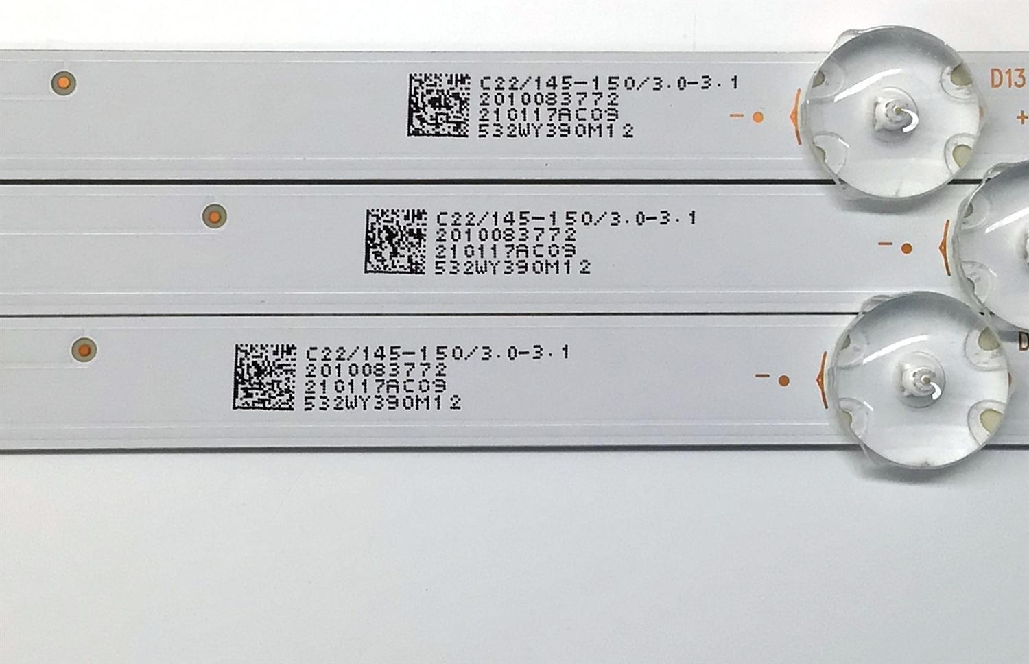 KIT DE LED'S PARA TV ATVIO ((3 PIEZAS)) / NUMERO DE PARTE 0Y39D07-ZC22AG-04E / 39D07-ZC22AG-04E / 303WY390042E / E331251 / 210117AC09 / 532WY390M12 / PANEL LS390JF2A04 / DISPLAY LC390TA2A 09 / MODELO ATV3916LED - Imagen 3
