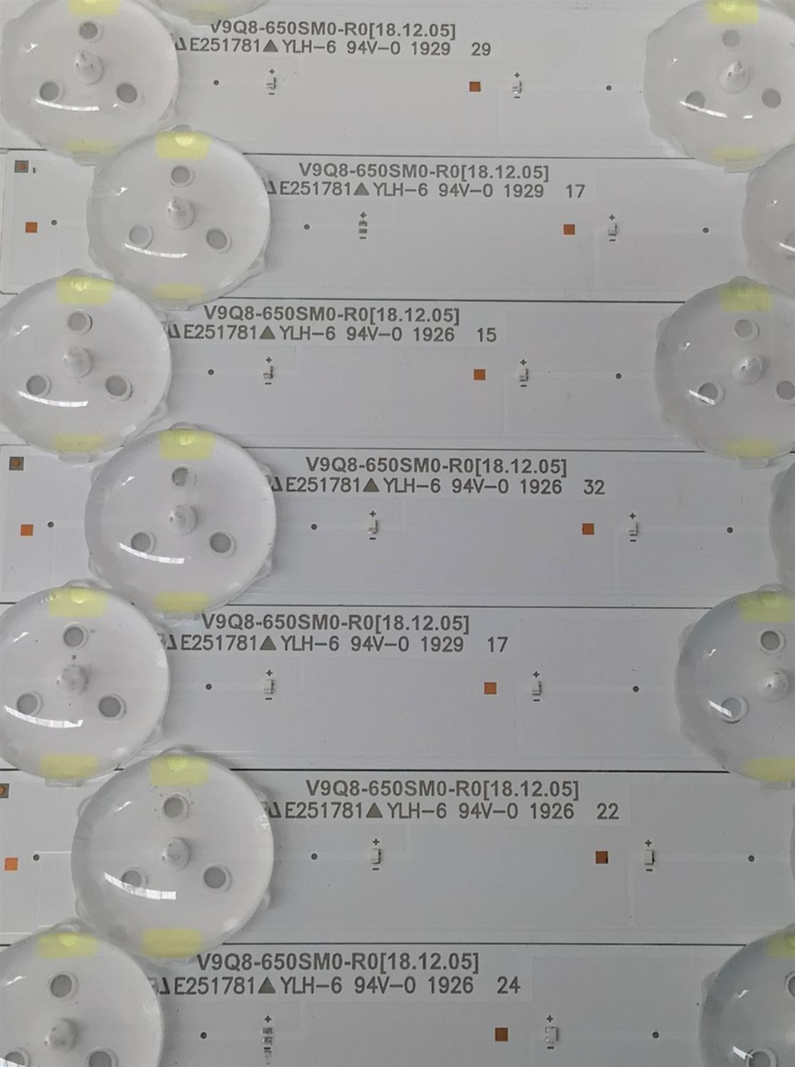 KIT DE LED'S PARA TV SAMSUNG ((24 PIEZAS)) / NUMERO DE PARTE 48089A / BN96-48089A / V9Q8-650SM0-R0 / E251781 / Q80-65S-12EA / PANEL CY-TR065FLLV9H / MODELO QN65Q80 / QN65Q80RAFXZA AA01 - Imagen 4