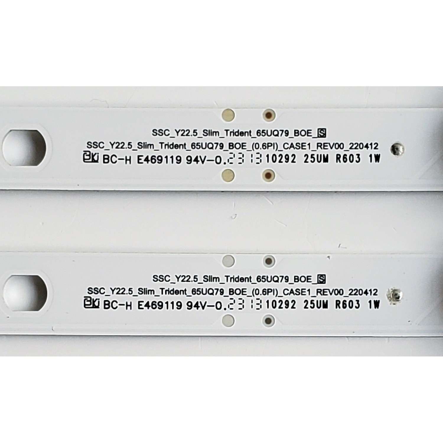KIT DE LEDS ORIGINAL PARA TV LG 8 PIEZAS / NUMERO DE PARTE EAV65045301 / SSC_Y22.5_Slim_Trident_65UQ79_BOE / SSC_Y22.5_Slim_Trident_65UQ79_BOE_(0.6PI)_CASE1_REV00_220412 / PANEL NC650TQG / DISPLAY HV650QUB-F9E / MODELOS 65UR7800PSB / 65UQ79 / 65UT7550AUA - Imagen 3