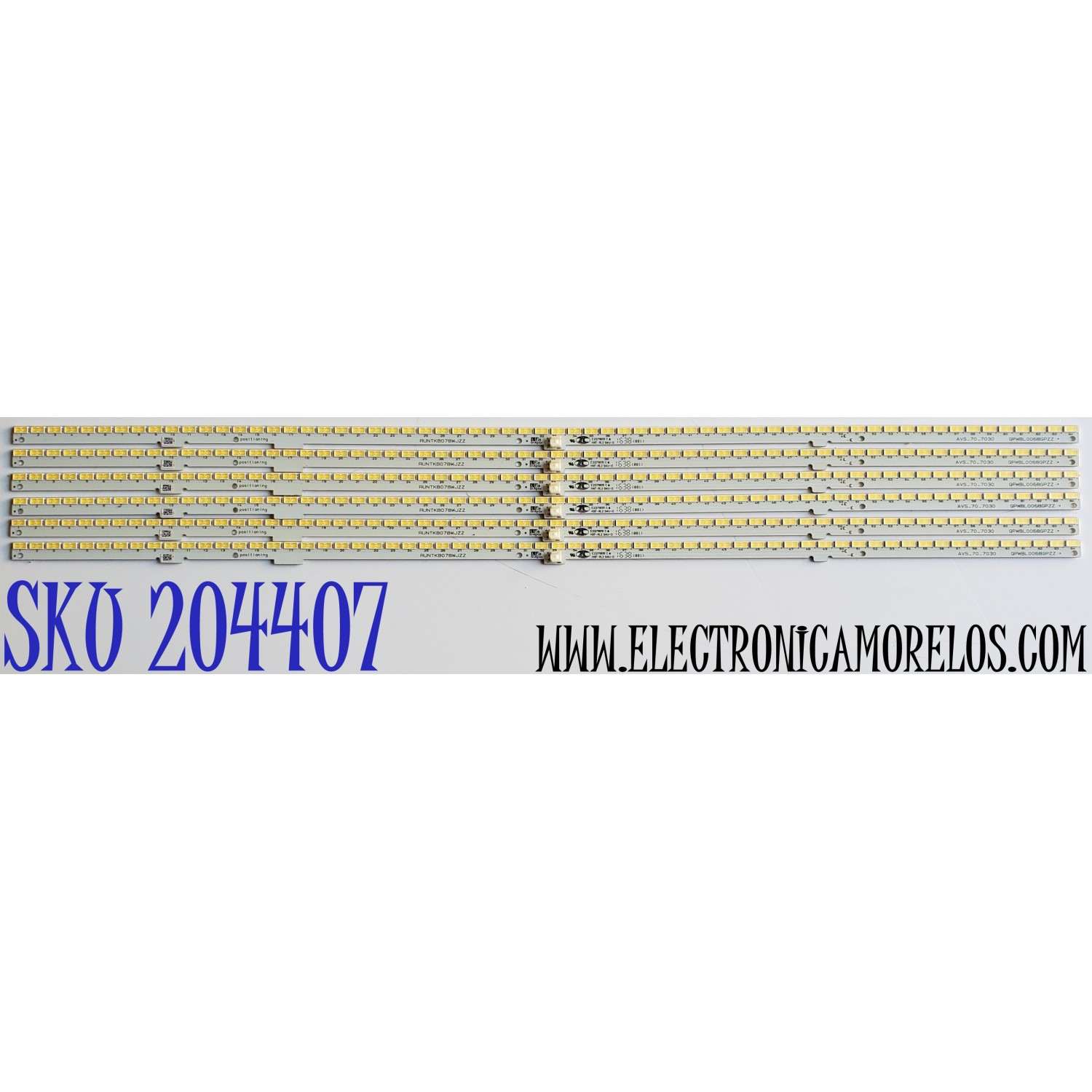 KIT DE LED'S PARA TV SHARP ((6 PIEZAS)) / NUMERO DE PARTE RUNTKB078WJZZ / QPWBL0068GPZZ / AVS_70_7030 / E227809 / MODELO PN-R703
