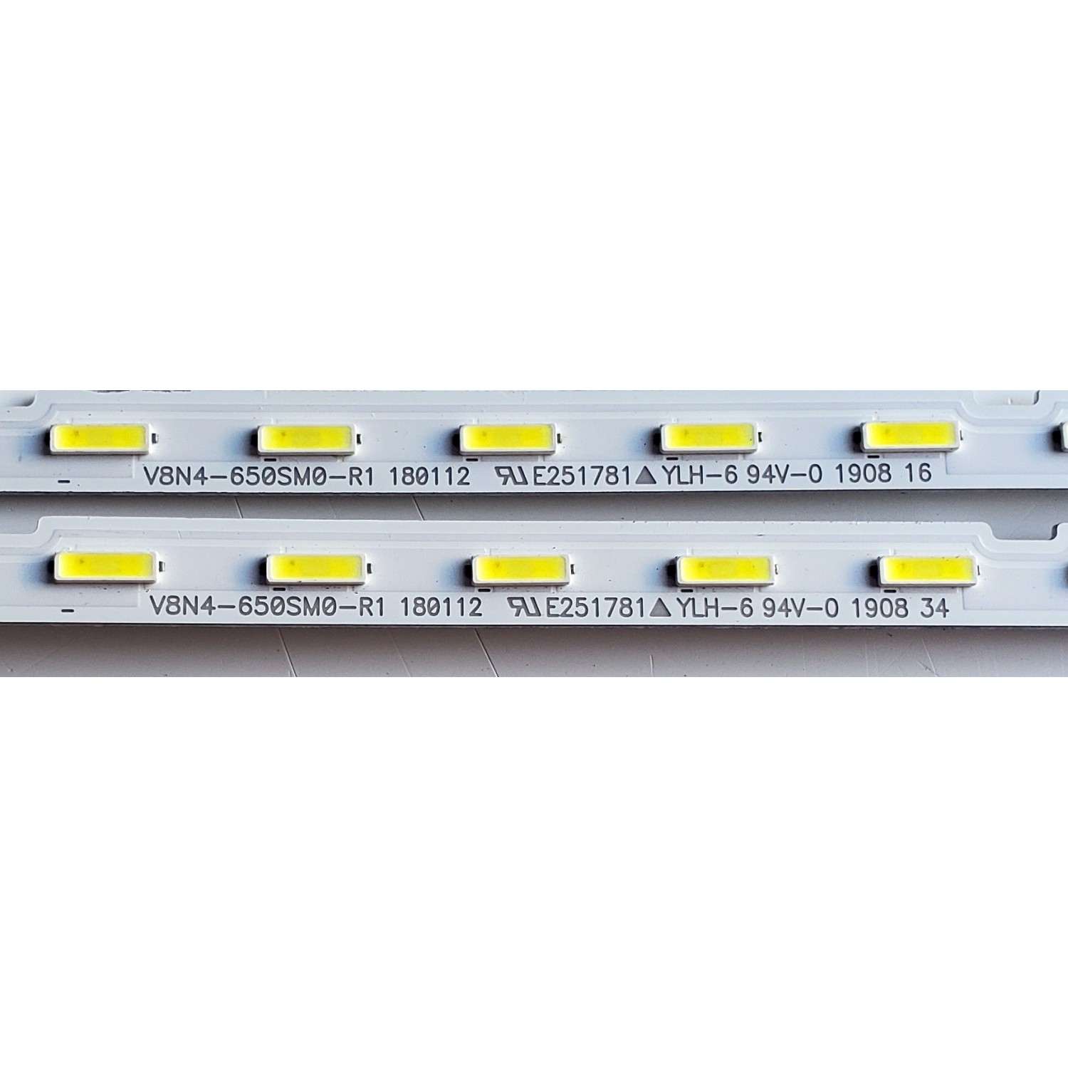 KIT DE LED'S PARA TV SAMSUNG ((2 PIEZAS)) / NUMERO DE PARTE BN96-46032A / 46032A / V8N4-650SM0-R1 180112 / 180112 / PANEL CY-NR065FGAV1H / MODELO UN65RU800 / UN65RU800DFXZA AA02 - Imagen 2