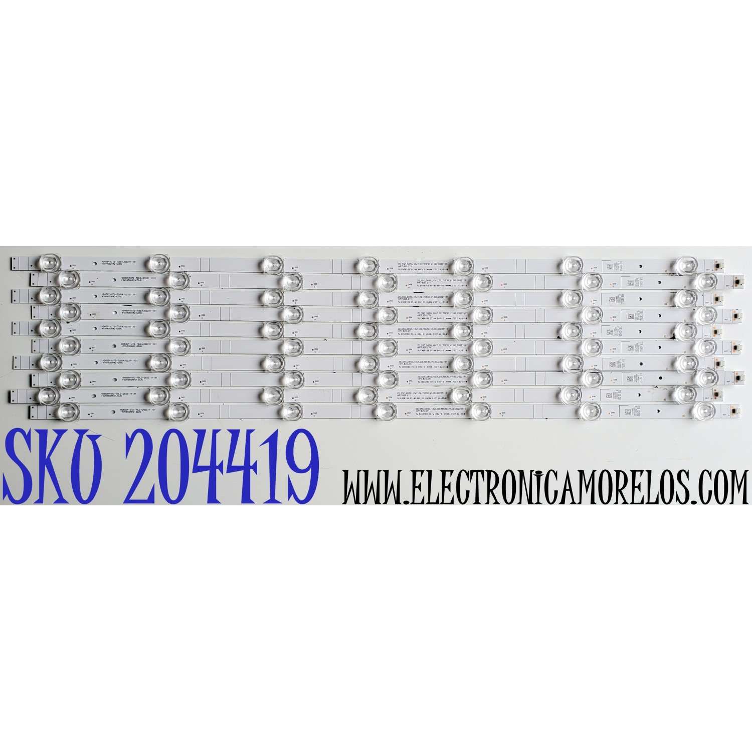 KIT DE LED'S PARA TV HISENSE ((10 PIEZAS)) / NUMERO DE PARTE SVH650AW2 / HD650Y1U72 / HD650Y1U72-T0LG+2022111101+SVH650AW2+ZDJG / 1307225 / ZD_SSC_D650_10X7_02_TDE30_V1.00 / HIP7.820.271 / PANEL HD650Y1U51-T0LG / HD650Y1U72-T0LG / MODELOS 65A65K / 65A7K