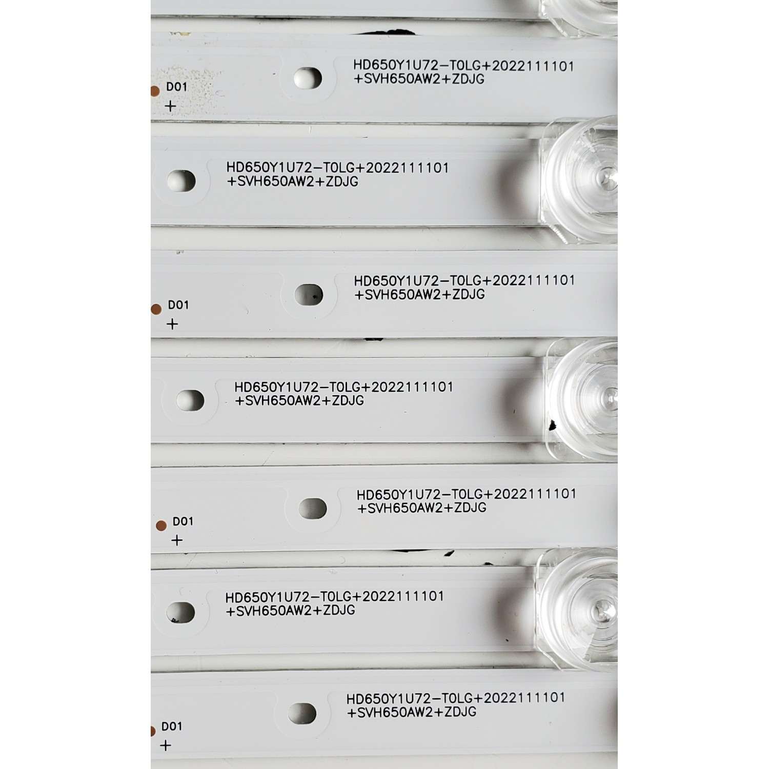 KIT DE LED'S PARA TV HISENSE ((10 PIEZAS)) / NUMERO DE PARTE SVH650AW2 / HD650Y1U72 / HD650Y1U72-T0LG+2022111101+SVH650AW2+ZDJG / 1307225 / ZD_SSC_D650_10X7_02_TDE30_V1.00 / HIP7.820.271 / PANEL HD650Y1U51-T0LG / HD650Y1U72-T0LG / MODELOS 65A65K / 65A7K - Imagen 5