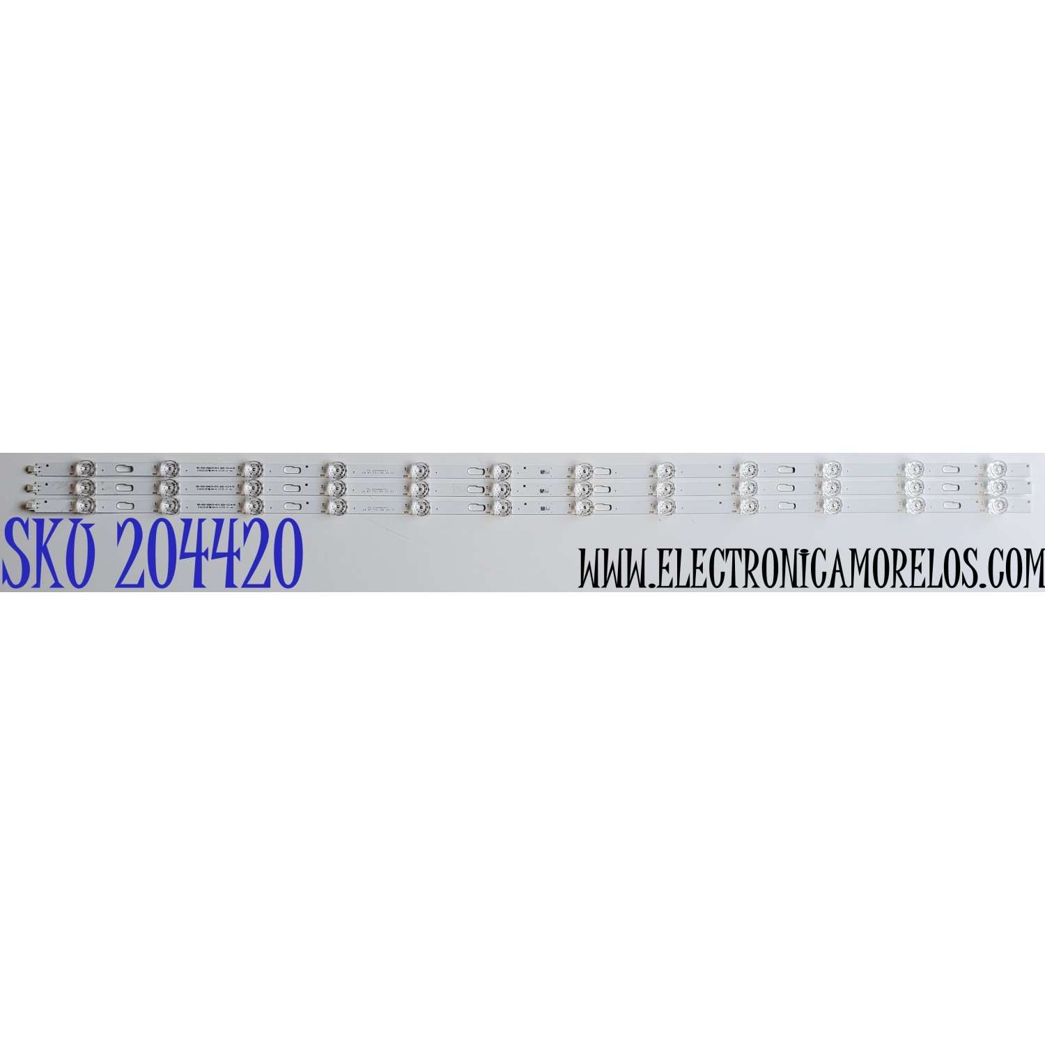 KIT DE LED'S PARA TV SAMSUNG ((3 PIEZAS)) / NUMERO DE PARTE HRS-H535-050AU70-0312-3030-12.5-N-V3 / E493538 / 75.2XN09G001 / L9B7V31W42231 / L9 B7 V31 W4 22 31 / PANEL CY-BA050HGCR1V / UE50AU / UE50AU7100K - Imagen 1