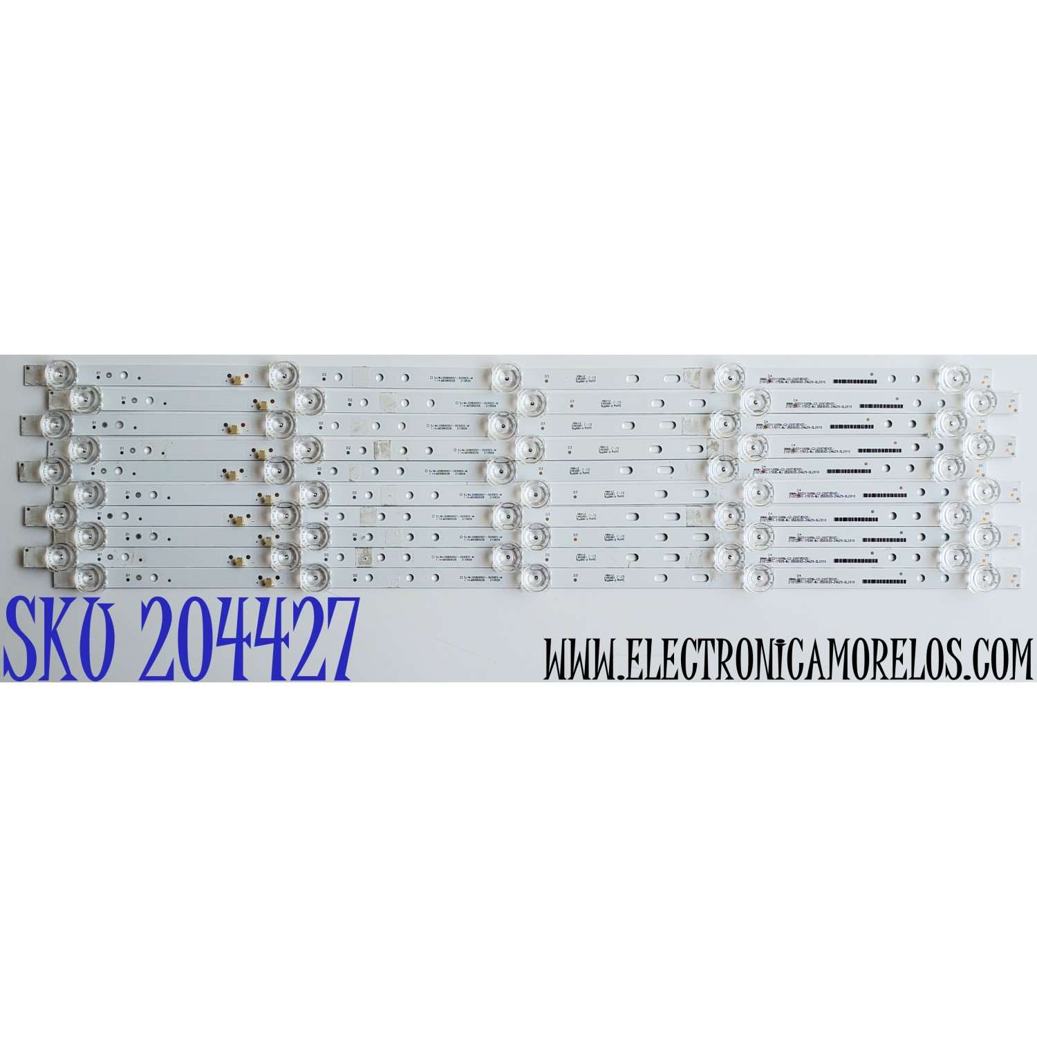 KIT DE LED'S PARA TV RCA ((10 PIEZAS)) / NUMERO DE PARTE SJ.WJ.D5800501-3030ES-M / 1.14.MD580028 / HBH-L2 / E493461 / 210629 / WJ.D580S03-24629-SL2010 / PANEL CC580PV7D / MODELOS RWOSU5849 / RWOSU5847-B / RWOSU5850