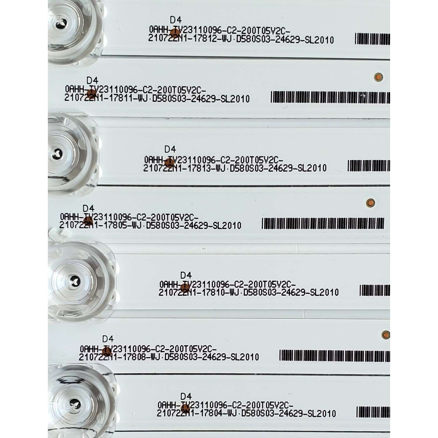 KIT DE LED'S PARA TV RCA ((10 PIEZAS)) / NUMERO DE PARTE SJ.WJ.D5800501-3030ES-M / 1.14.MD580028 / HBH-L2 / E493461 / 210629 / WJ.D580S03-24629-SL2010 / PANEL CC580PV7D / MODELOS RWOSU5849 / RWOSU5847-B / RWOSU5850 - Imagen 3