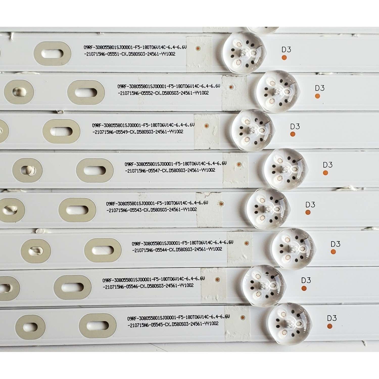 KIT DE LED'S PARA TV SANSUI ((10 PIEZAS)) / NUMERO DE PARTE SJ.CX.D5800501-3030FS-M / 1.14.MD580016 / 200628 / HBH-L1 / E493461 / CX.D580S03-24561-YY1002 / PANEL CX580DLED / DISPLAY CV580U1-T01 / MODELOS S58P28UA / SMT58F30UV2M1B1 / TF-LED58S06T2SU - Imagen 2