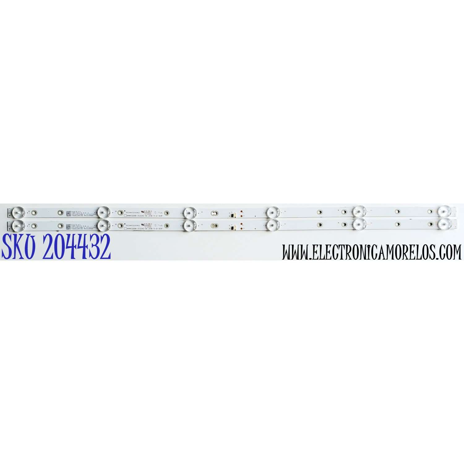 KIT DE LED'S PARA TV POLAROID ((2 PIEZAS)) / NUMERO DE PARTE AHKK32D06-ZC22AG-90 / 303AK320062 / AK320M49 / E465853 / 21245A / 21007150 / 190422AC06 / 2010052296-2 / MODELOS PTV3215ILED / ATV3215LED