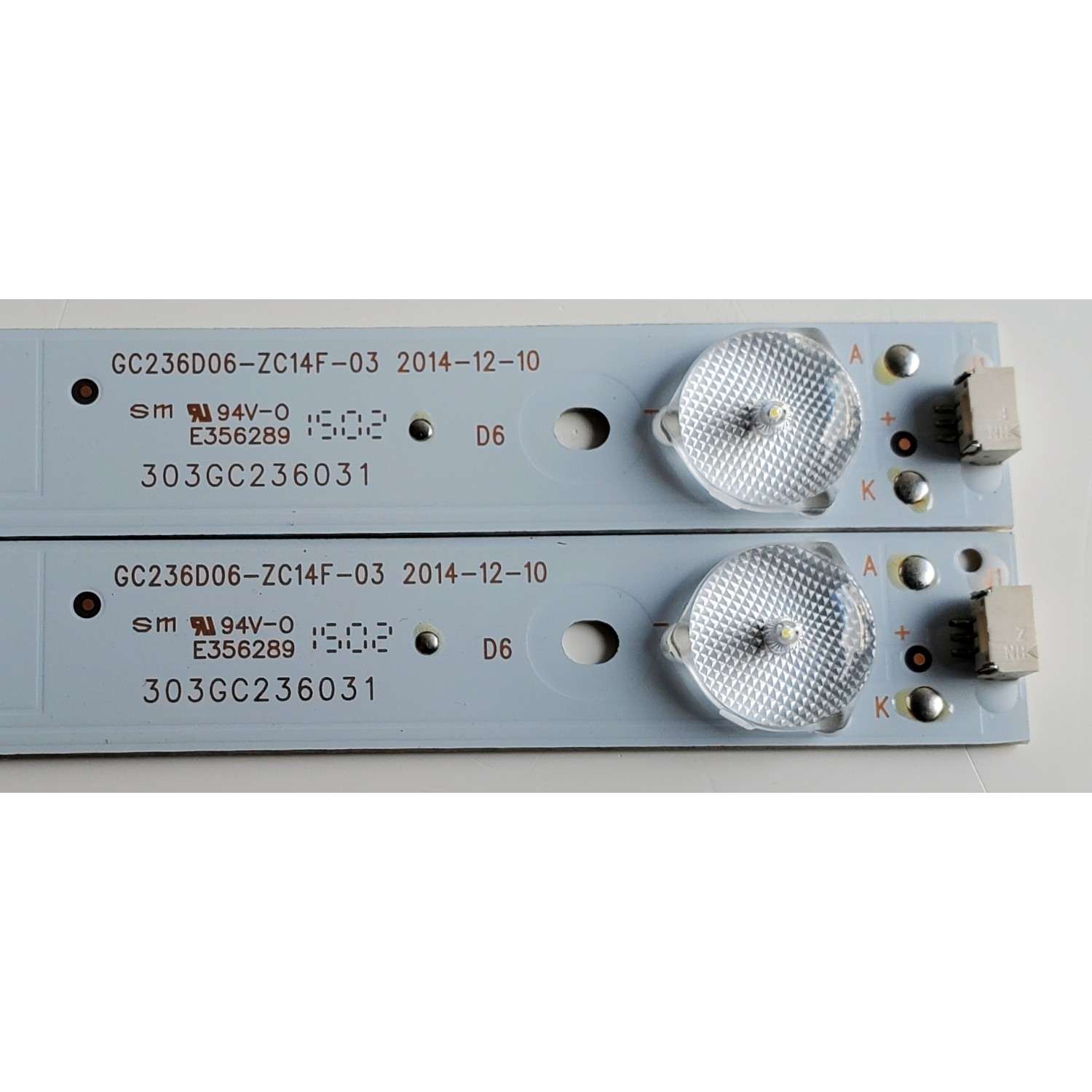 KIT DE LED'S PARA TV ELEMENT ((2 PIEZAS)) / NUMERO DE PARTE GC236D06-ZC14F-03 / 303GC236031 / 2010004819 / E356289 / 150110B3 / PANEL HV236WHB-N00 / MODELOS ELEFW247 / PLED2329A-C / PLED2329A-B - Imagen 3