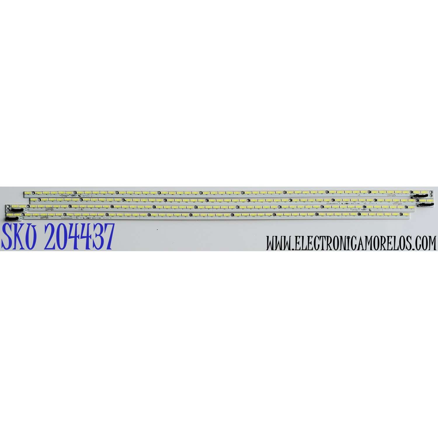 KIT DE LED'S PARA TV SHARP ((4 PIEZAS)) / NUMERO DE PARTE 6202B000B / 6202B000B4000 / 6202B000B5000 / 6202B000B6000 / 6202B000B7000 / E117098 / PANEL V750DK1-KS5 REV:F9 / MODELOS LC-75N620CU / LC-75N8000U / 75G6 / V750D