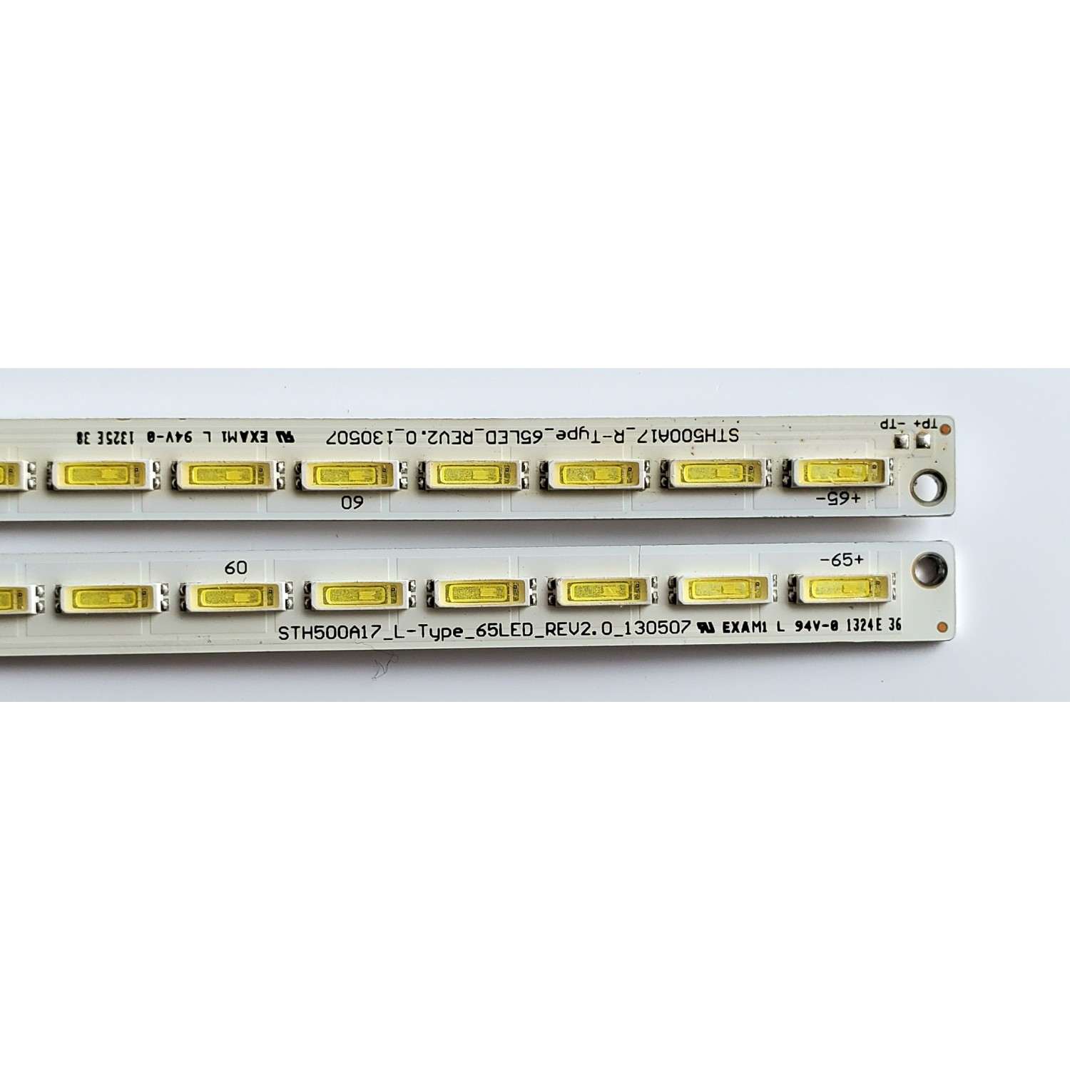KIT DE LED'S PARA TV HISENSE ((2 PIEZAS)) / NUMERO DE PARTE STH500A17 / STH500A17_L-TYPE_65LED_REv2.0_130507 / STH500A17_R-TYPE_65LED_REv2.0_130507 / PANEL HE500HF-B52 / HE500HF-B52(1000)PW1 / MODELO 50K610GWN - Imagen 3