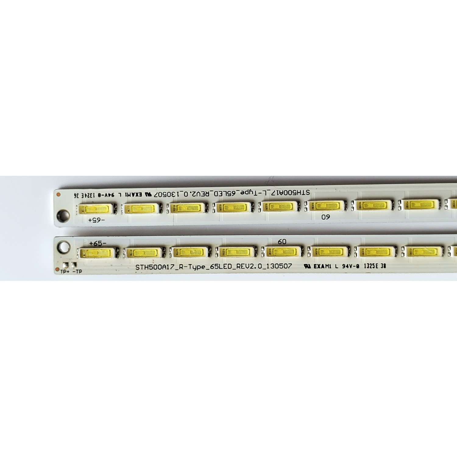 KIT DE LED'S PARA TV HISENSE ((2 PIEZAS)) / NUMERO DE PARTE STH500A17 / STH500A17_L-TYPE_65LED_REv2.0_130507 / STH500A17_R-TYPE_65LED_REv2.0_130507 / PANEL HE500HF-B52 / HE500HF-B52(1000)PW1 / MODELO 50K610GWN - Imagen 4