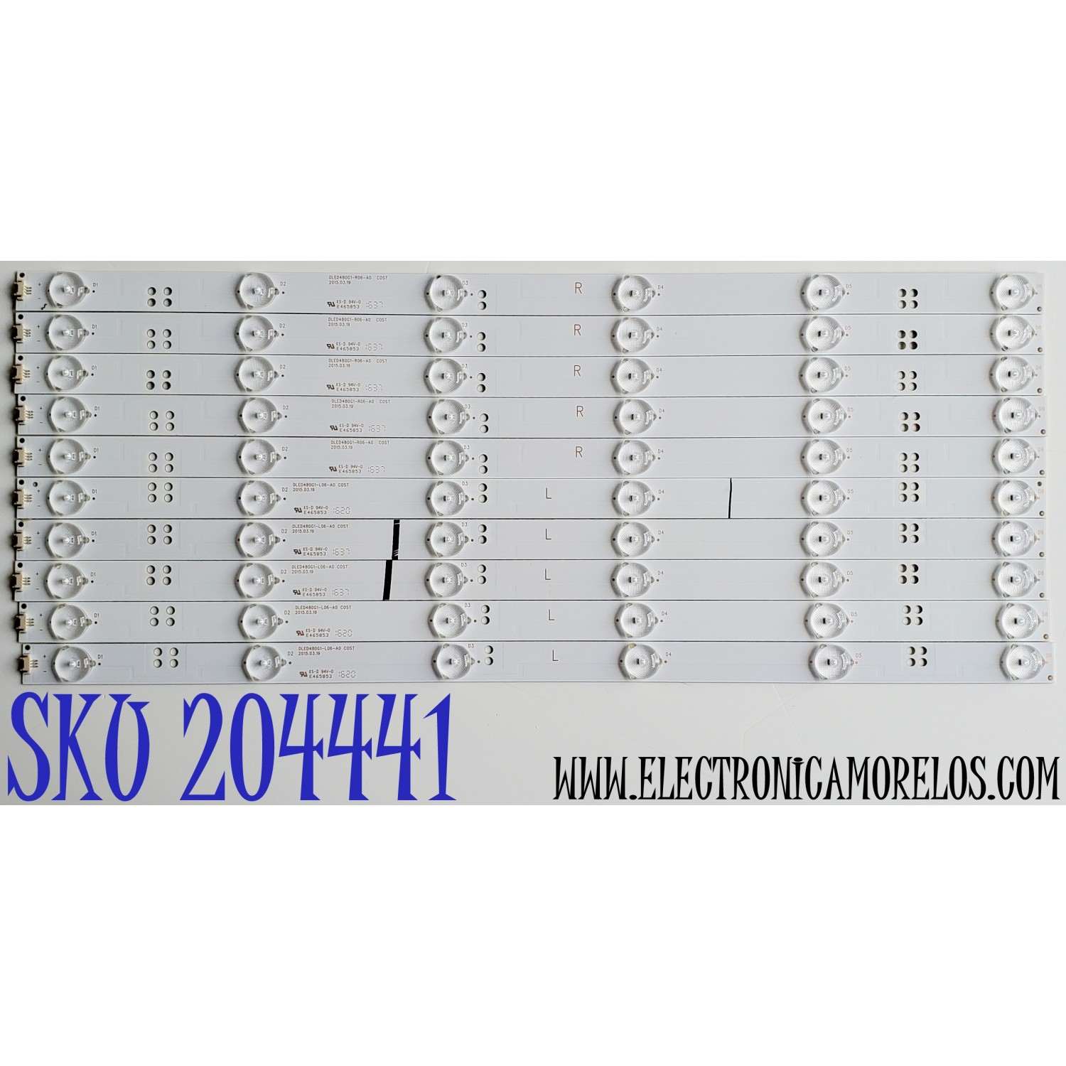 KIT DE LED'S PARA TV PROSCAN ((10 PIEZAS)) / NUMERO DE PARTE DLED480G1 / DLED480G1-L06-A0 / DLED480G1-R06-A0 / MODELO PLDED4879A-B
