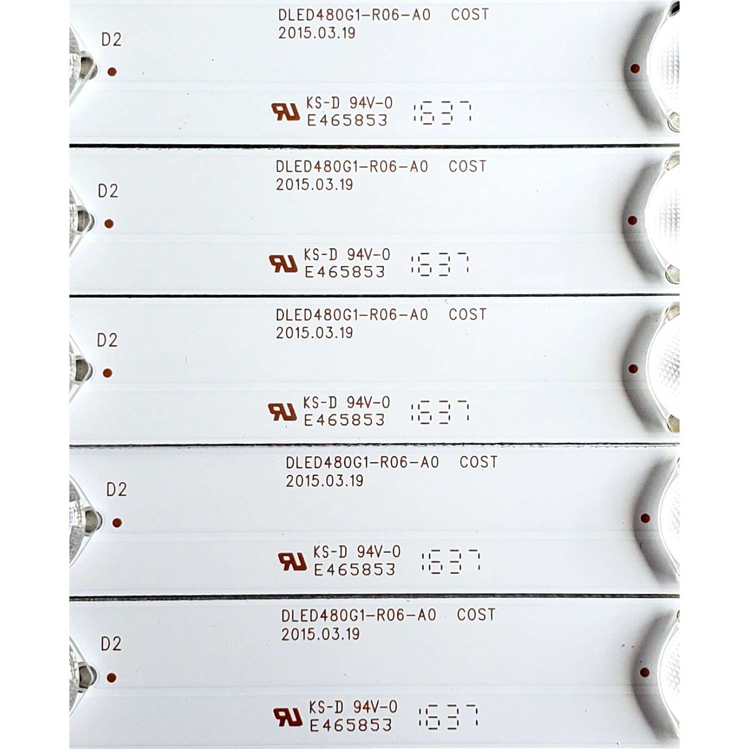 KIT DE LED'S PARA TV PROSCAN ((10 PIEZAS)) / NUMERO DE PARTE DLED480G1 / DLED480G1-L06-A0 / DLED480G1-R06-A0 / MODELO PLDED4879A-B - Imagen 3