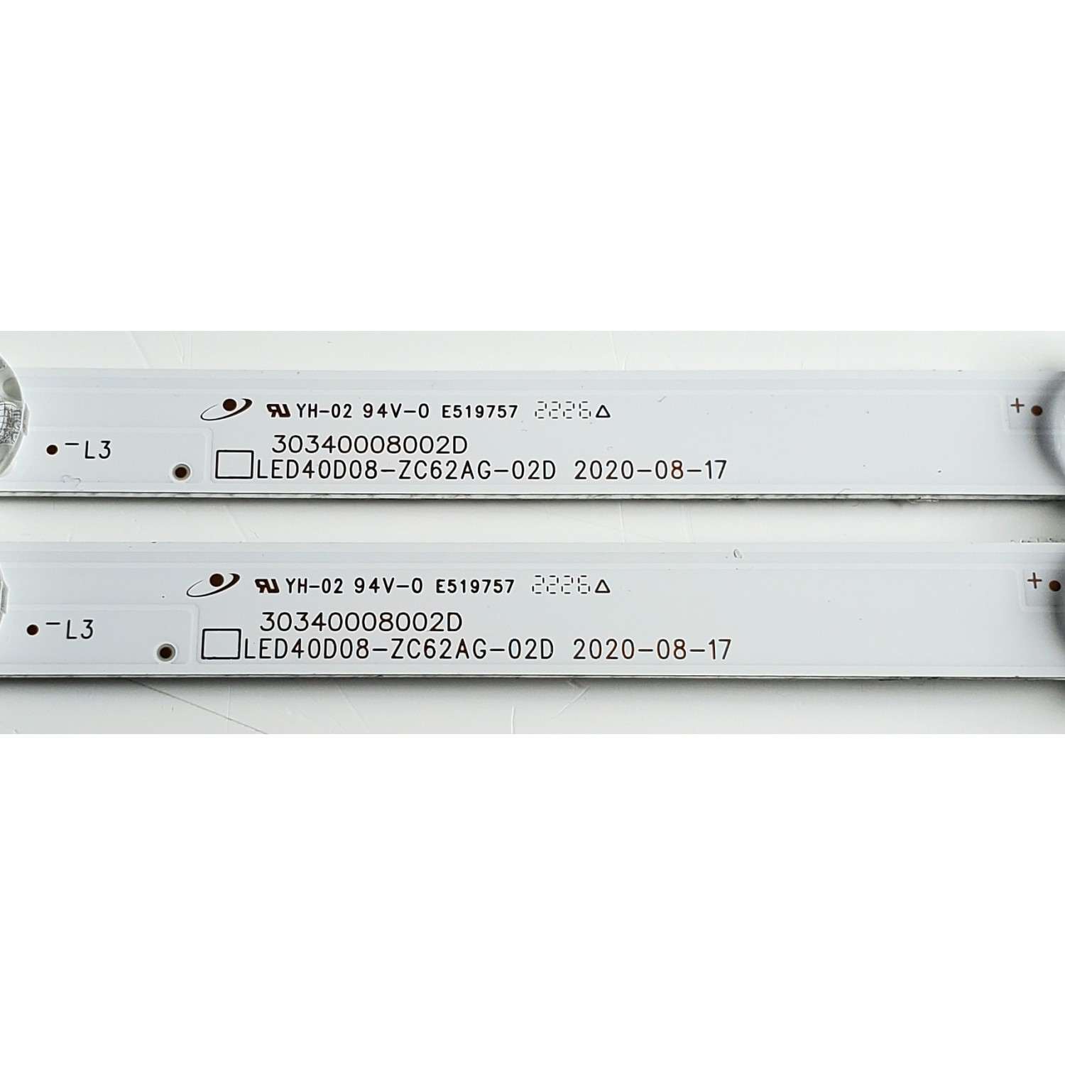 KIT DE LEDS PARA TV HAIER ORIGINAL 2 PIEZAS / NUMERO DE PARTE LED40D08-ZC62AG-02D / 30340008002D / 4000M75S / 220705BC07 / MODELOS LE40A31 / 100058007 / 100097810 40 PULGADAS - Imagen 4
