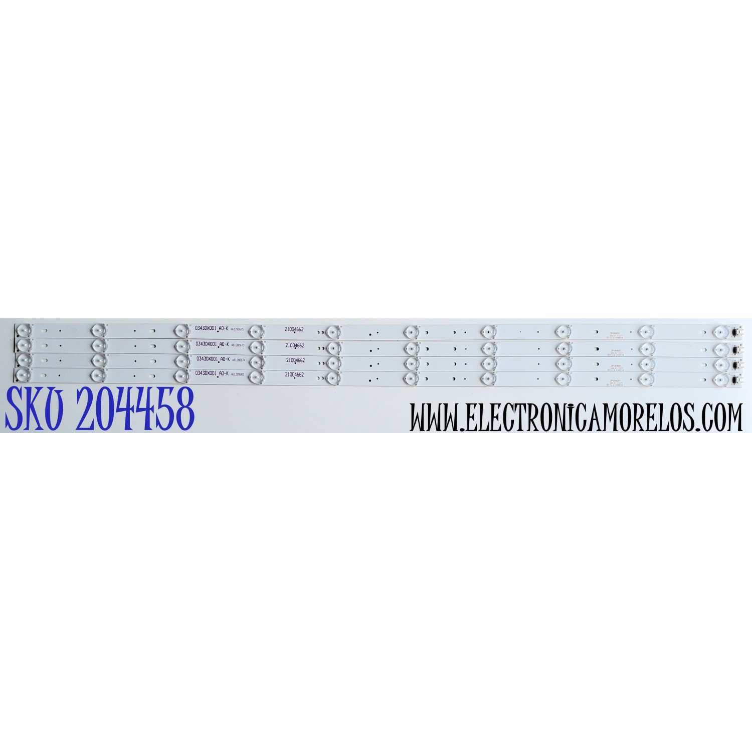 KIT DE LED'S PARA WESTINGHOUSE ((4 PIEZAS)) / NUMERO DE PARTE 3P43KA001 / E469119 / 21004662 / 0343DX001 / PANEL LC430DUY / MODELOS E4ST4316H K6E1M / WD42UT4490