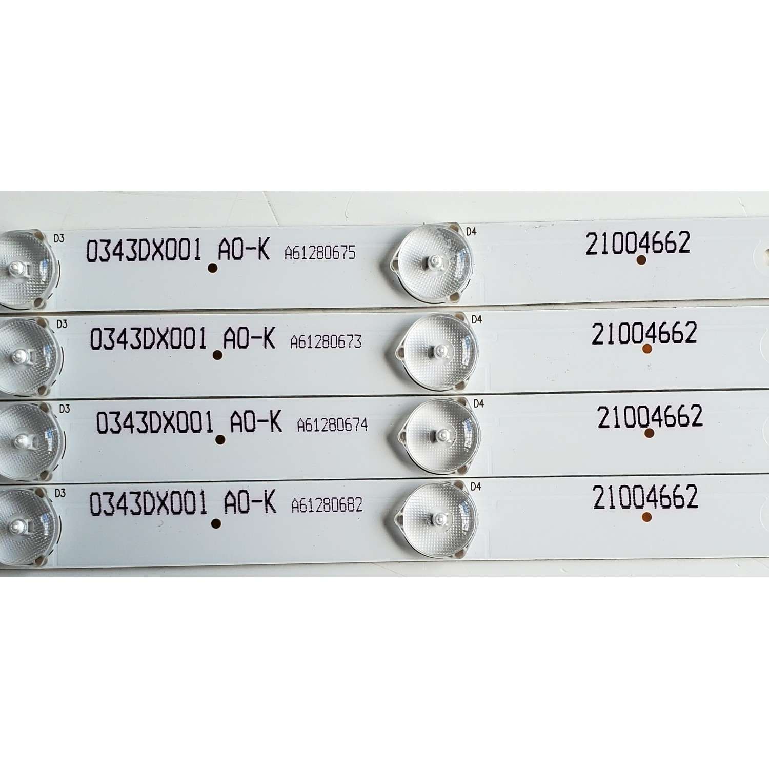 KIT DE LED'S PARA WESTINGHOUSE ((4 PIEZAS)) / NUMERO DE PARTE 3P43KA001 / E469119 / 21004662 / 0343DX001 / PANEL LC430DUY / MODELOS E4ST4316H K6E1M / WD42UT4490 - Imagen 2