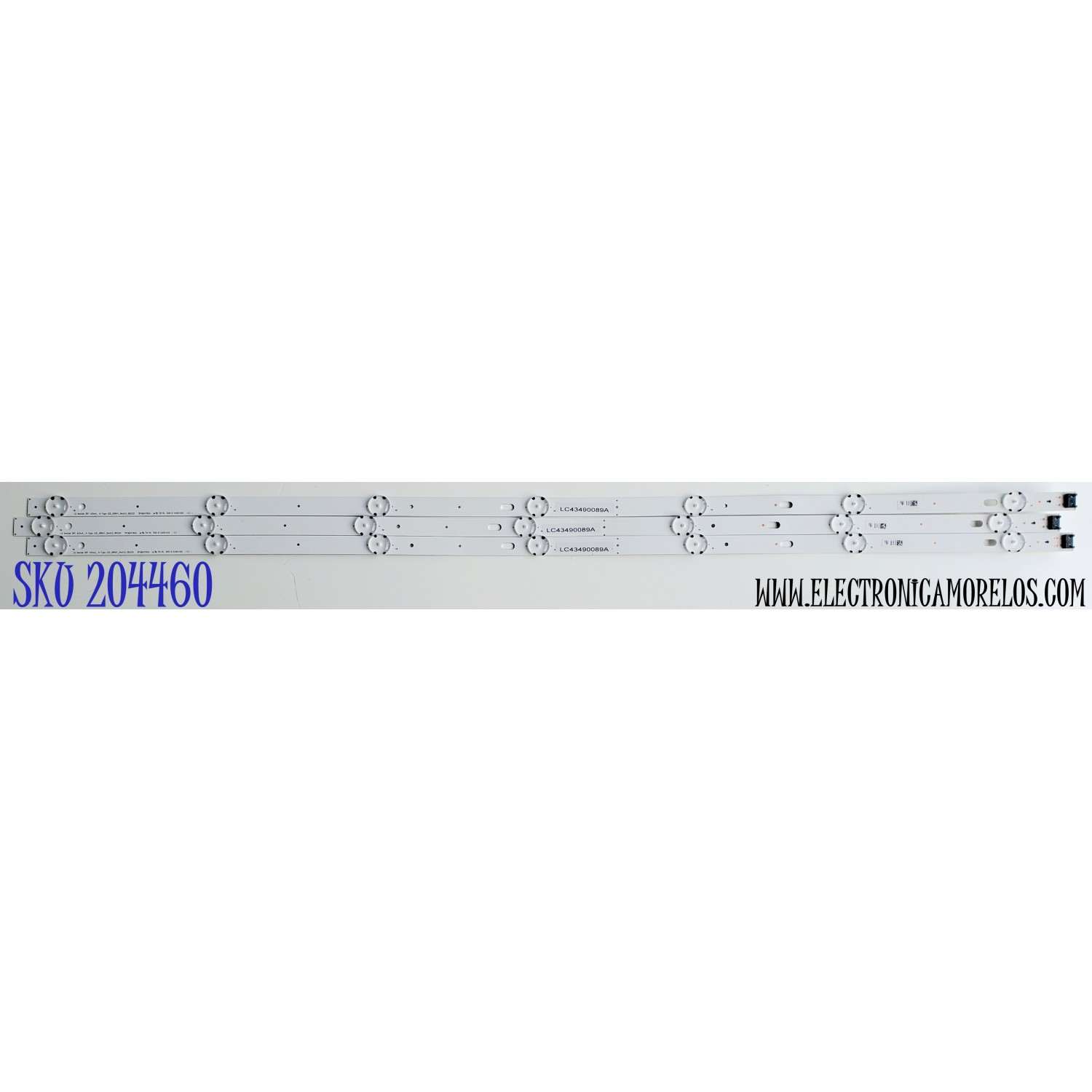 KIT DE LED'S PARA LG ((3 PIEZAS)) / NUMERO DE PARTE LC43490089A / LG Innotek DRT 43INCH_A-Type LED_ARRAY_REV0.0_180220 / 3PCM00785A / E485186 / MODELOS 43UK6200PUA / 43UK6300PUE / 43UK6300PUE.DUSTLUM