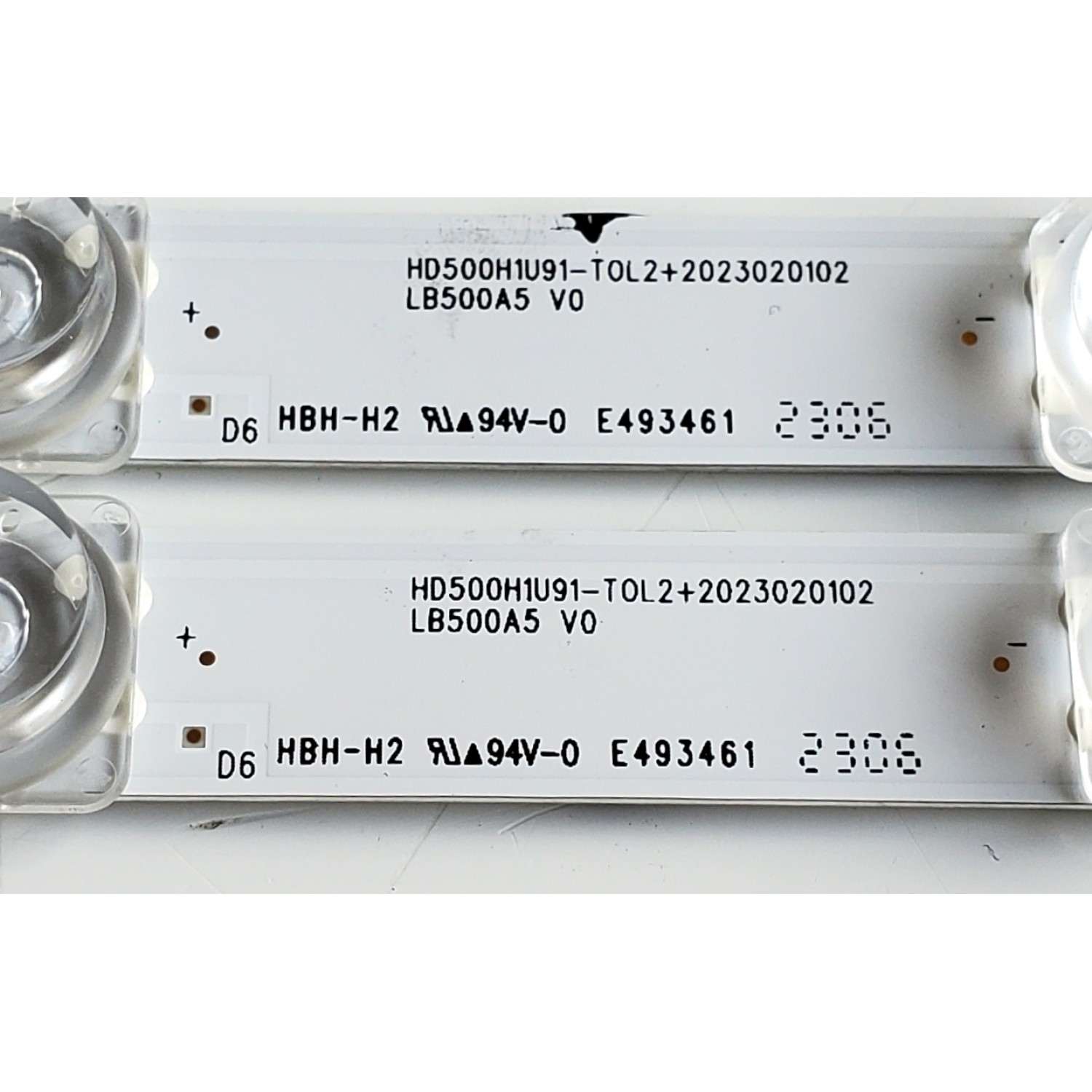 KIT DE LEDS ORIGINAL PARA TV HISENSE 2 PIEZAS / NUMERO DE PARTE LB500A5 V0 / HD500H1U91-T0L2+2023020102 / HD500H1U91-T0L2 / 2023020102 / 1307344 / PANEL HD500H1U91-T0L2\S0\SM\ROH / MODELOS 50A6K / 50A6KV / 50A65KV / 50R6030N - Imagen 2