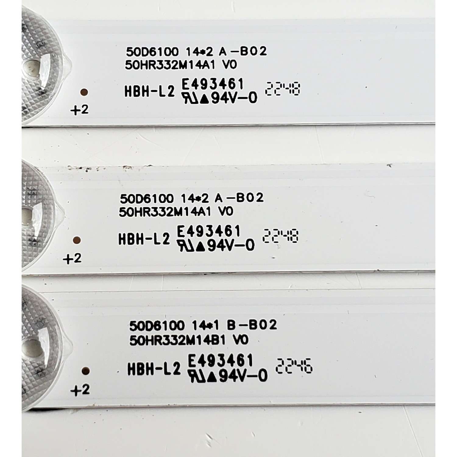 KIT DE LED'S PARA HISENSE ((3 PIEZAS)) / NUMERO DE PARTE 50D6100 / 50HR332M14A1 V0 / 50HR332M14B1 V0 / 14*2 A -B02 / 14*1 B -B02 / 50HR332M14 / MODELO 50'' - Imagen 5