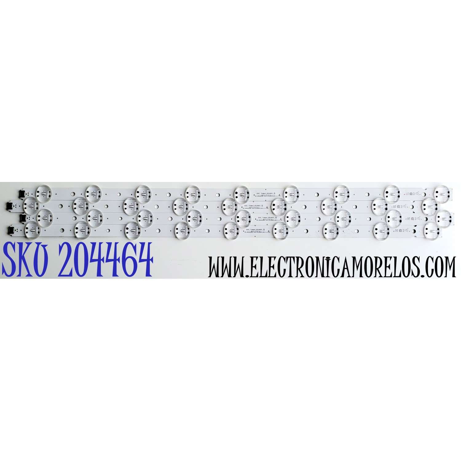 KIT DE LED'S PARA LG ((4 PIEZAS)) / NUMERO DE PARTE EAV64013801 / 65UK63 / SVL650A75 / SSC_Trident_65UK63_S / SSC_65UK63(BOE)_9LED_SVL650A75_REV1.0_171201 / MODELO 65UK6300PUE / 65UK6300PUE.BUSTLJR