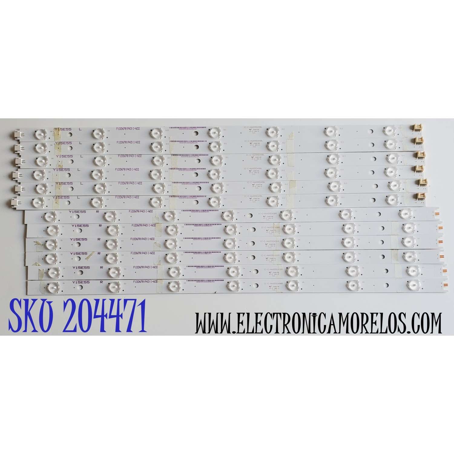 KIT DE LED'S PARA VIZIO ((12 PIEZAS)) / NUMERO DE PARTE IC-C-HWX55D498L / IC-C-HWX55D498R / HWX55D498 / E466169 / 05638005055132E / PANEL T550HVN08.1 / MODELO E55-C2