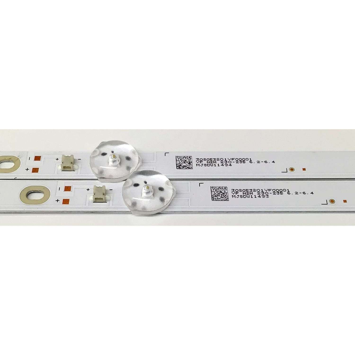 KIT DE LED'S PARA TV SANSUI ((2 PIEZAS)) / NUMERO DE PARTE 261501013500 / B19-32N1-3030-OD35-2X6-574.4X12-210515 / E471763 / 308053801YF00001 / MJ8DW11493 / MJ8DW11494 / MODELO SMX32V1HA - Imagen 2