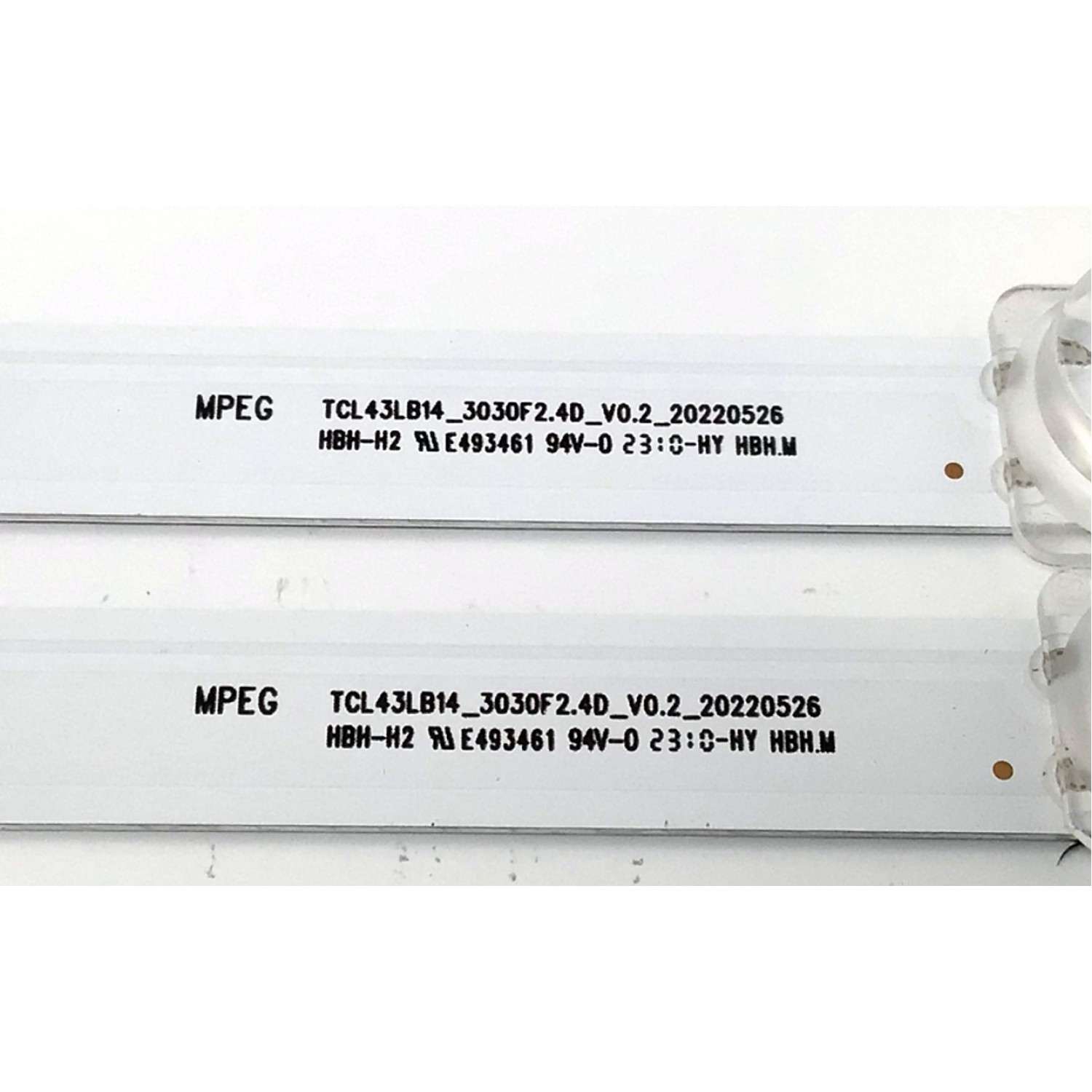 KIT DE LED'S PARA TV TCL ((2 PIEZAS)) / NUMERO DE PARTE TCL43LB14_3030F2.4D_V0.2_20220526 / B0101-000644 / E493461 / DISPLAY ST4251D02-1 VER.2.1 / MODELO 43S470G - Imagen 4