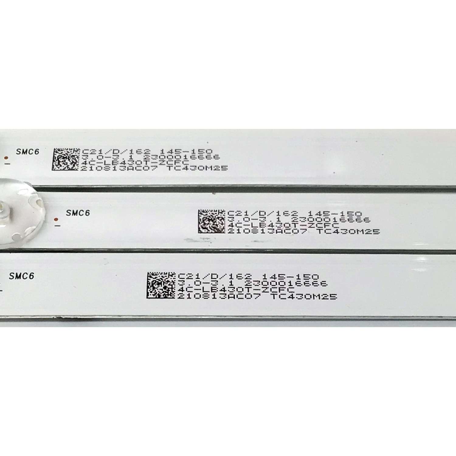 KIT DE LED'S PARA TV LG ((3 PIEZAS)) / NUMERO DE PARTE TCL43D07-ZC0062AG-05 / 303TC430042 / 4C-LB430T-ZCFC / E469119 / 2300016666 / TC430M25 / PANEL LVU430BEDX / MODELO 43UP7000PUA / 43UP7000PUA.CUSFLH - Imagen 4
