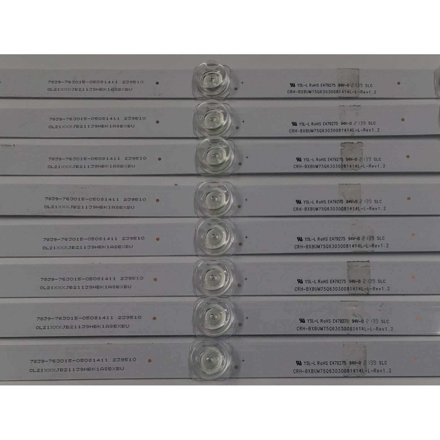 KIT DE LEDS PARA TV ORIGINAL 16 PIEZAS / NUMERO DE PARTE CRH-BXBUM75Q63030081414L / CRH-BXBUM75Q63030081414L-L-REV1.2 / CRH-BXBUM75Q63030081414L-R-REV1.2 / 7839-763015-05081411 / 0L21XXXJB21139HBK1A8BXBU / 239510 / 0XXX0L21JB2 / MODELO 75" - Imagen 5
