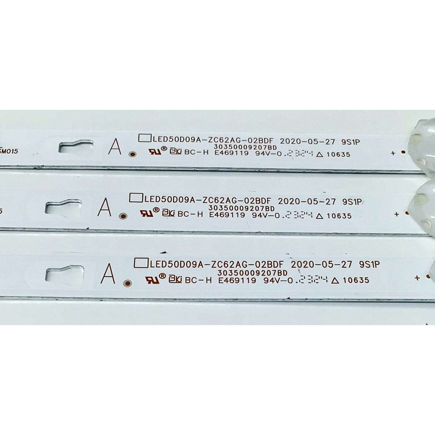 KIT DE LED'S PARA TV HISENSE ((3 PIEZAS)) / NUMERO DE PARTE LED50D09A-ZC62AG-02BDF / 30350009207BD / 50000M83 / 230617AC11 / E469119 / DISPLAY HF500QUB-F20 / MODELO LT-50MAW625 - Imagen 4