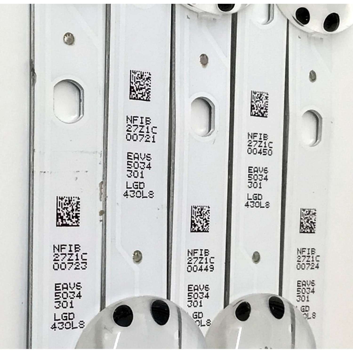 KIT DE LED'S PARA TV LG ((5 PIEZAS)) / NUMERO DE PARTE EAV65034301 / SSC_Y21 Slim Trident 43NANO75_S / SSC_Y21 Slim Trident 43NANO75_LGD_PTN0.6_REV00_210210 / SSC_Y21 Slim Trident 43NANO75_S / LC430DQC (SP)(A1) / MODELO 43NANO75UQA / 43NANO75UQA.BUSYLJM - Imagen 3