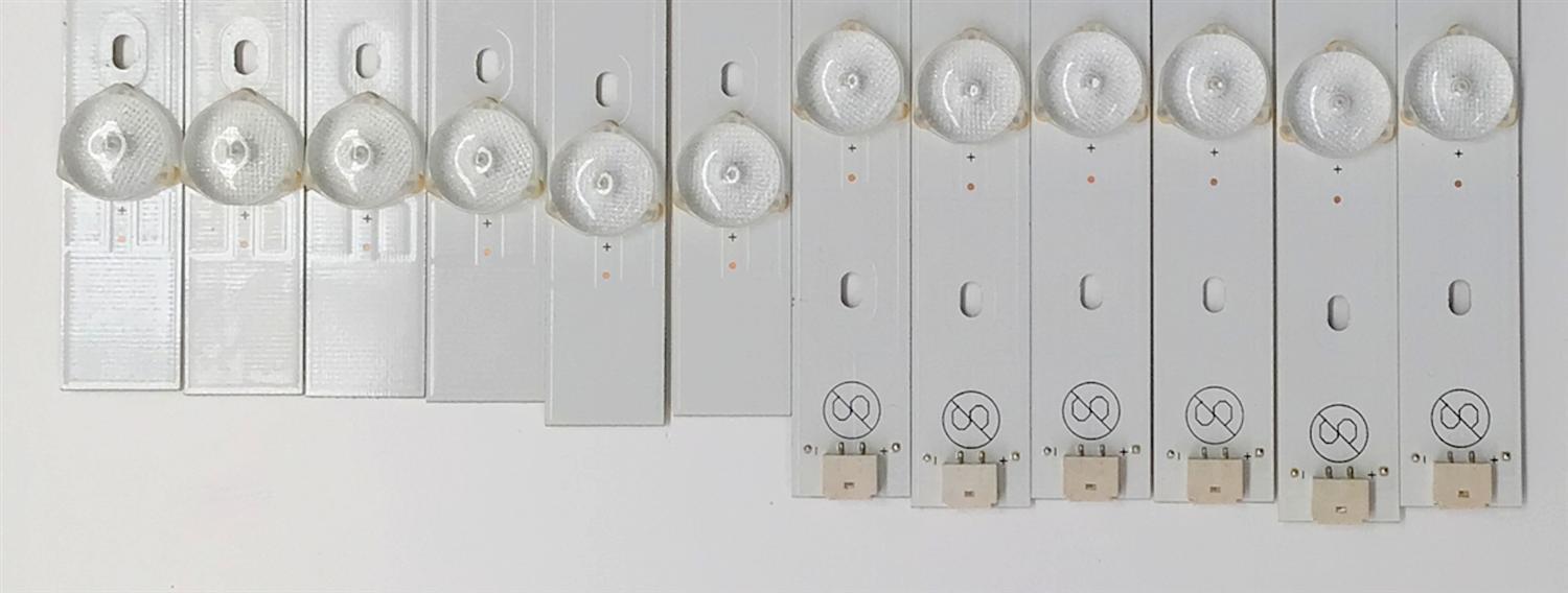 KIT DE LED'S PARA TV SANYO ((12 PIEZAS)) / NUMERO DE PARTE PB13D488173BL052-L02H / PB13D504173BL052-R02H / 4C-LB480T-GY2A / 4C-LB480T-GY2B / E469119 94V-0 / M09 C55 VF16 NDF D 113 / MODELO FW48D25T - Imagen 2