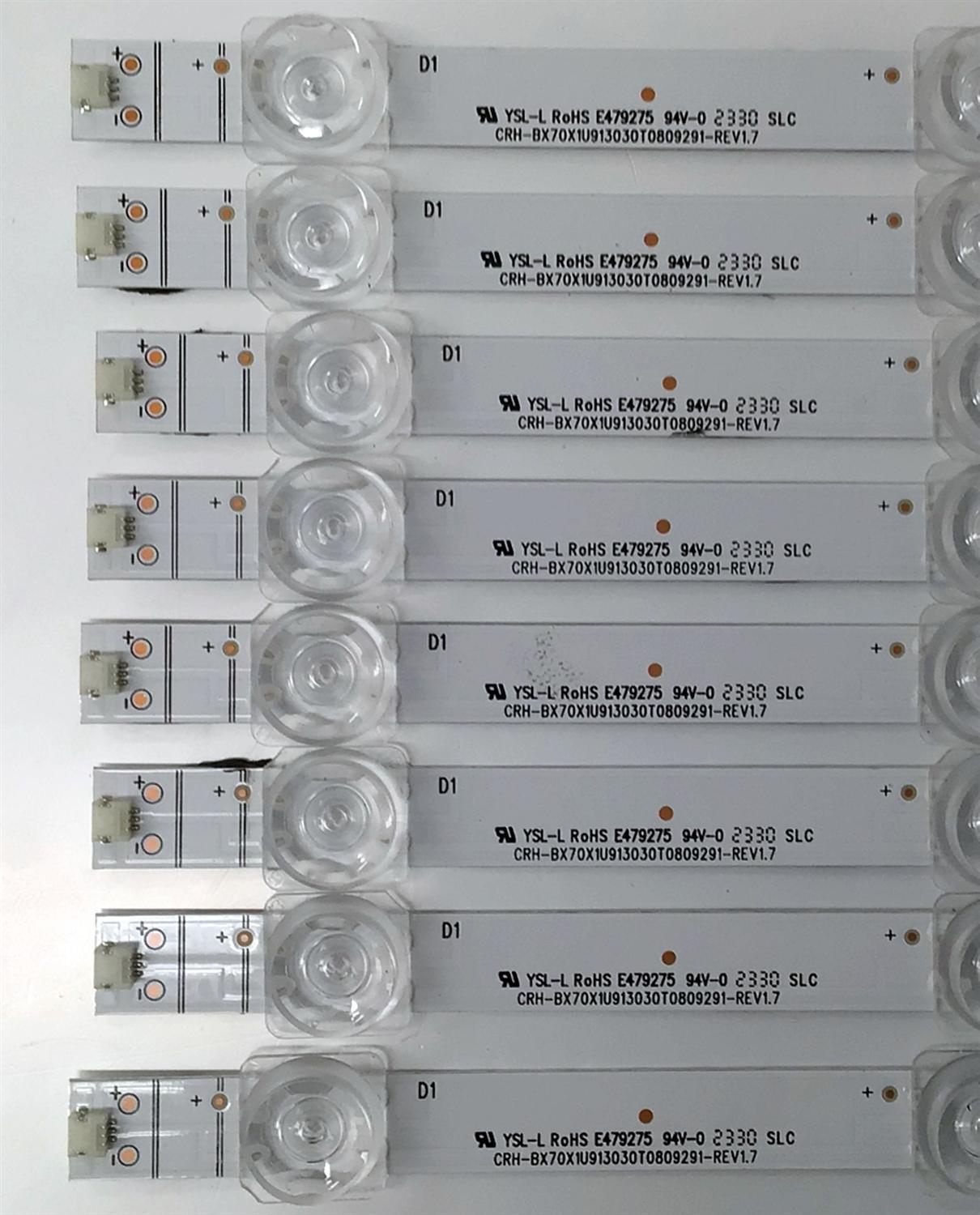KIT DE LED'S PARA TV HISENSE ((8 PIEZAS)) / NUMERO DE PARTE CRH-BX70X1U913030T0809291-REV1.7 / HD700X1U91-L1+2022090101+SVH700A31 / HD700X1U91-L1 / 2022090101 / SVH700A31 / 1252719 / PANEL HD700X1U92-TAL1B2 / DISPLAY CV700U2-T01 REV:04 / MODELO 70A65H - Imagen 3