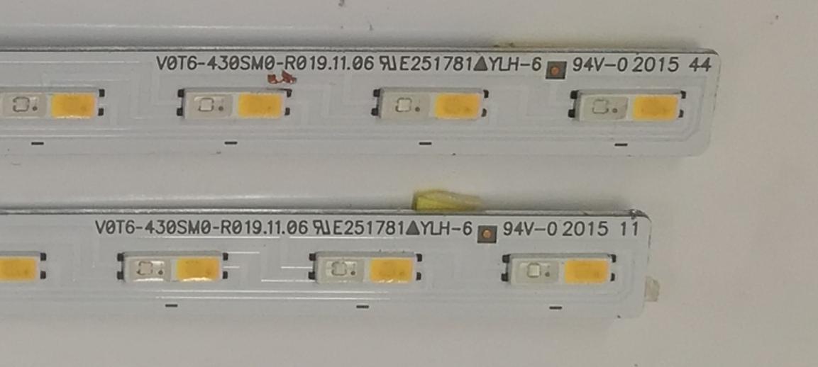 KIT DE LED'S PARA TV SAMSUNG ((2 PIEZAS)) / NUMERO DE PARTE BN96-50381A / V0T6-430SM0-R0 / 50381A / PANEL CY-RT043HGEV1H / DISPLAY HV430QUB-F1A / 50309A / MODELOS QN43LS03 / QN43LS01 / QN43Q6D / QN43Q60TAFXZA AB01 / QN43Q60TBFXZA AB01 /  - Imagen 4