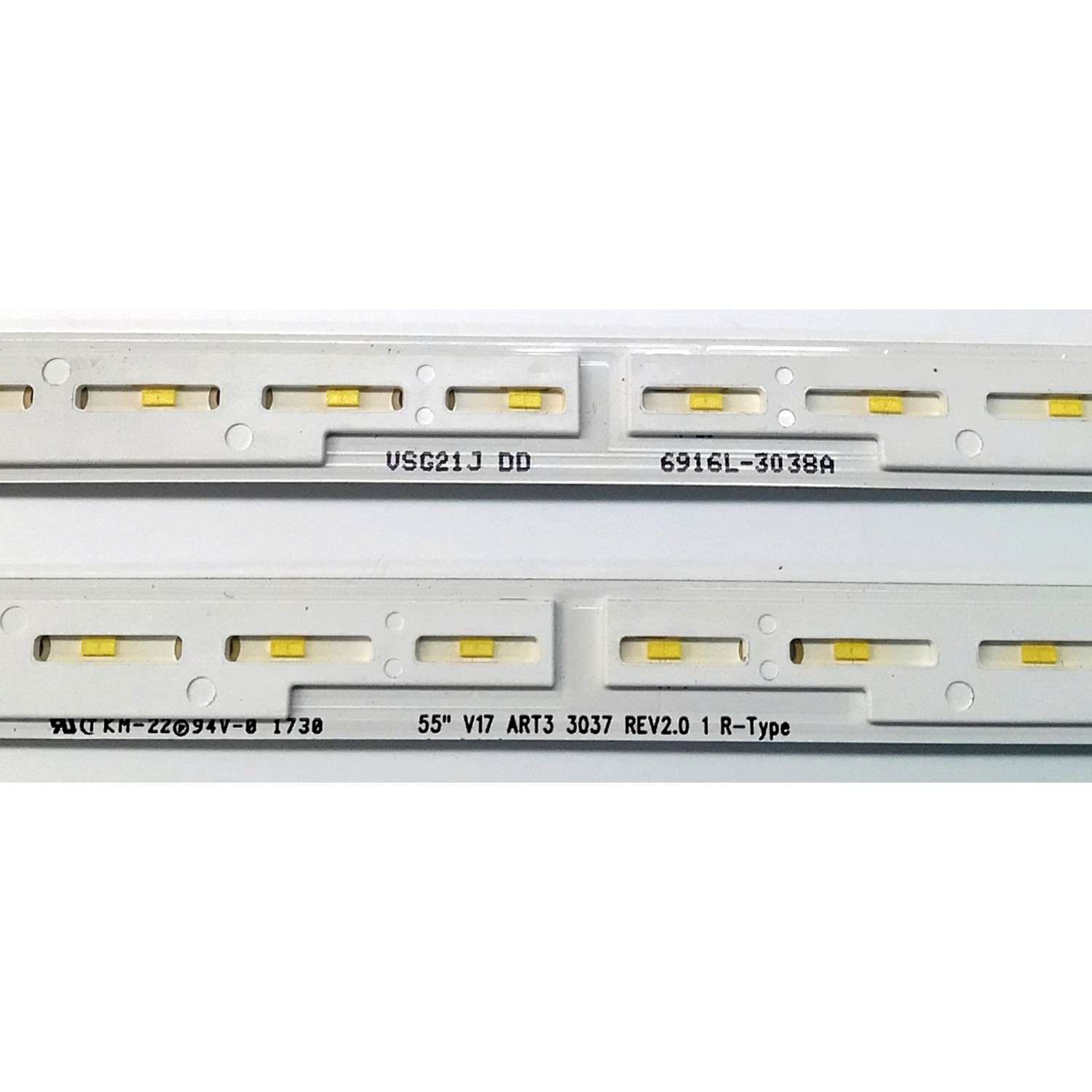 KIT DE LED'S PARA TV LG ((2 PIEZAS)) / NUMERO DE PARTE 6916L-3037A / 6916L-3038A / 55" V17 ART3 3037 REV 2.0 1 R-TYPE /55" V17 ART3 3038 REV 2.0 1 L-TYPE / PANEL LC550EGH-FKM1 / LC550EGH (FK)(M1) / MODELO 55SJ8000-UA / 55SJ8000-UA.AWMYLJR - Imagen 3