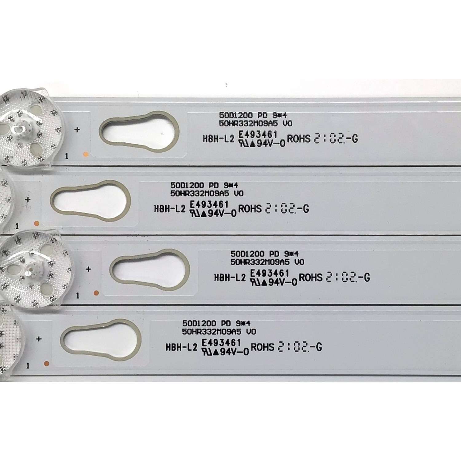 KIT DE LED'S PARA TV PHILIPS / JVC / HKPRO ((4 PIEZAS)) / NUMERO DE PARTE 50HR332M09A5 V0 / 50D1200 / 4C-LB500T-HR9C / E493461 / 50D1200 PD 9*4 / LL7RC3R2C / 50HR332M09A5 / MODELOS 50PFL5765/F8 / SI50UR / HKP50UHD1 - Imagen 4